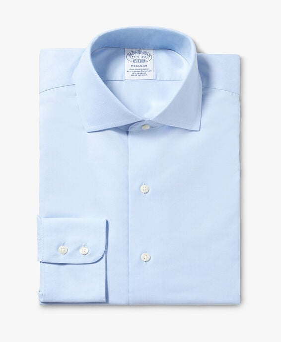 Brooks Brothers Camisa de algodón elástico azul pastel non-iron corte slim con cuello inglés abierto Azul Pastel 1000097505US100205345