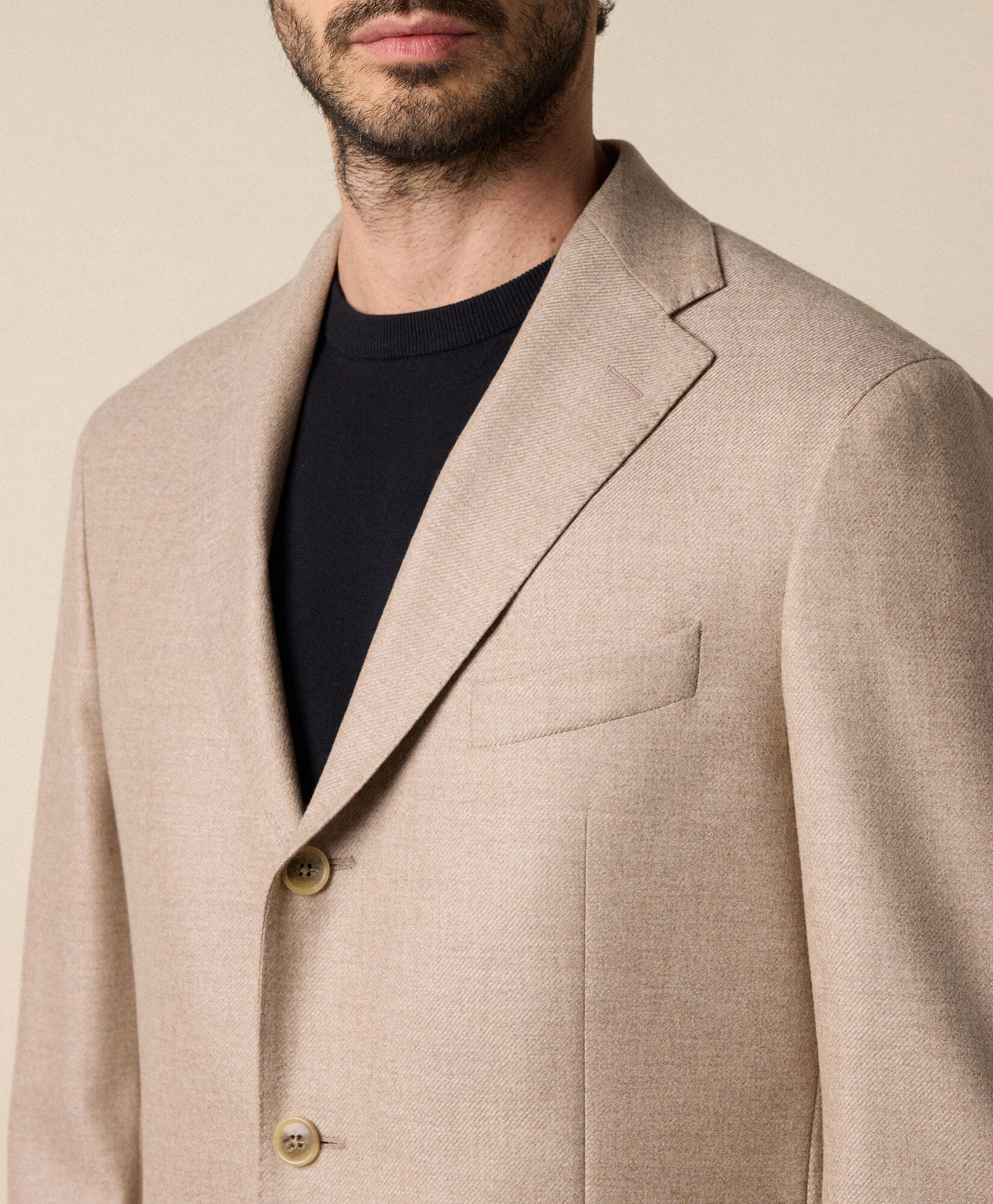 Brooks Brothers Plain Twill Wool-Cashmere Blazer Beige JKREG089WOBWS005BEIGP001