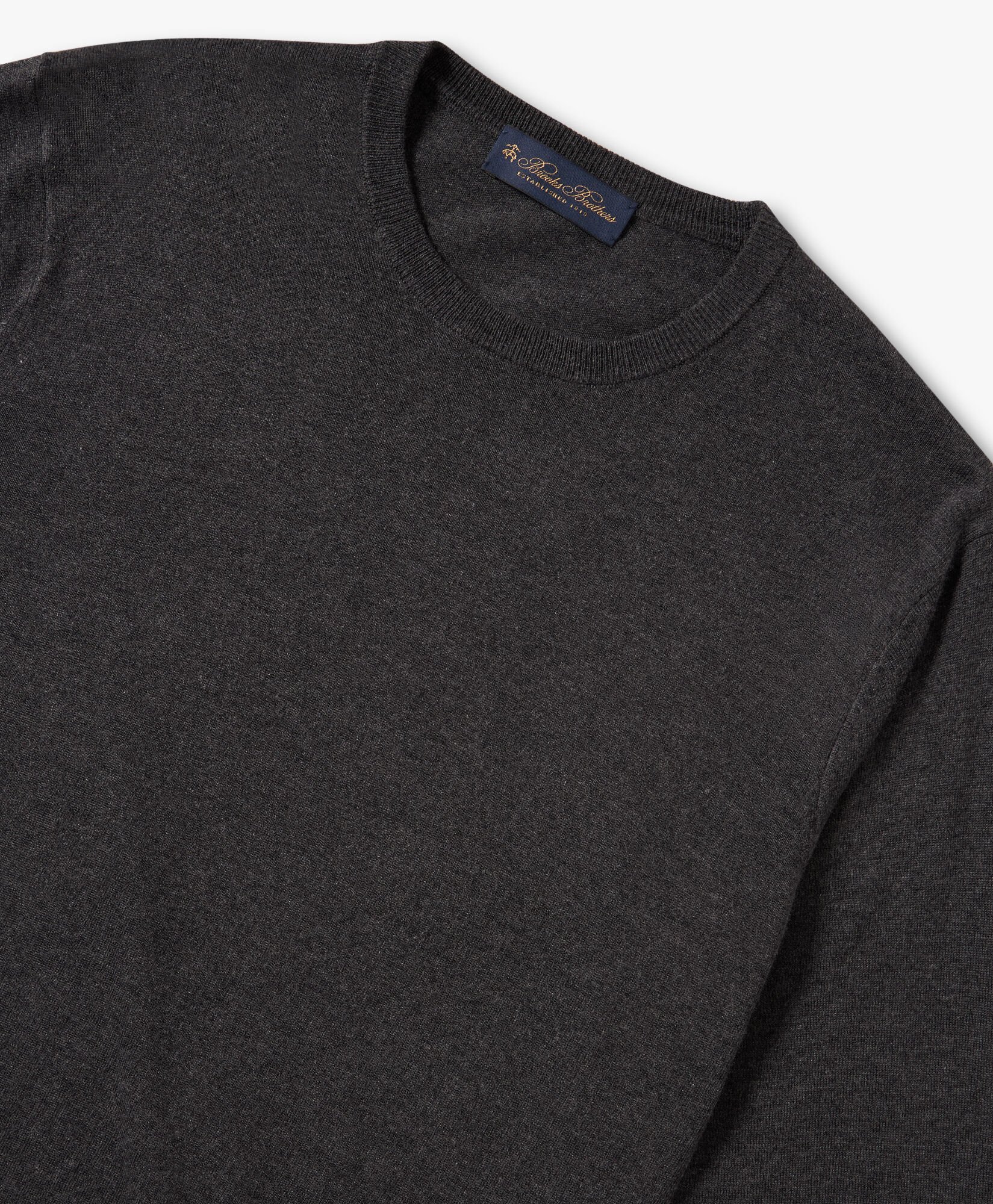 Dark Grey Silk Cashmere Blend Crew Neck Sweater in Dark Grey for Men Brooks Brothers UK