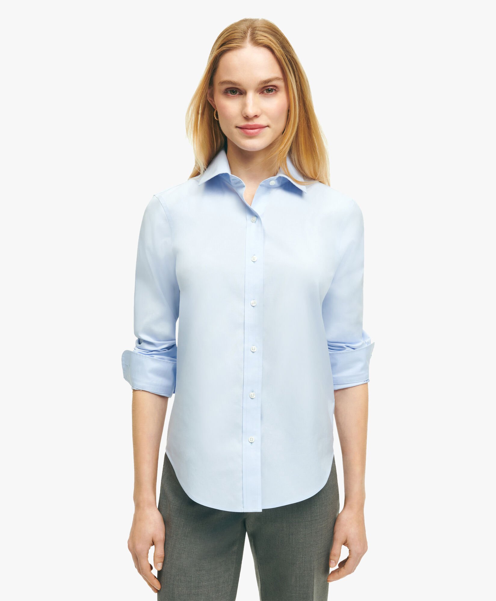 Classic FitNon IronStretchSupimaCottonDressShirt in Blu da Donna Brooks Brothers EU