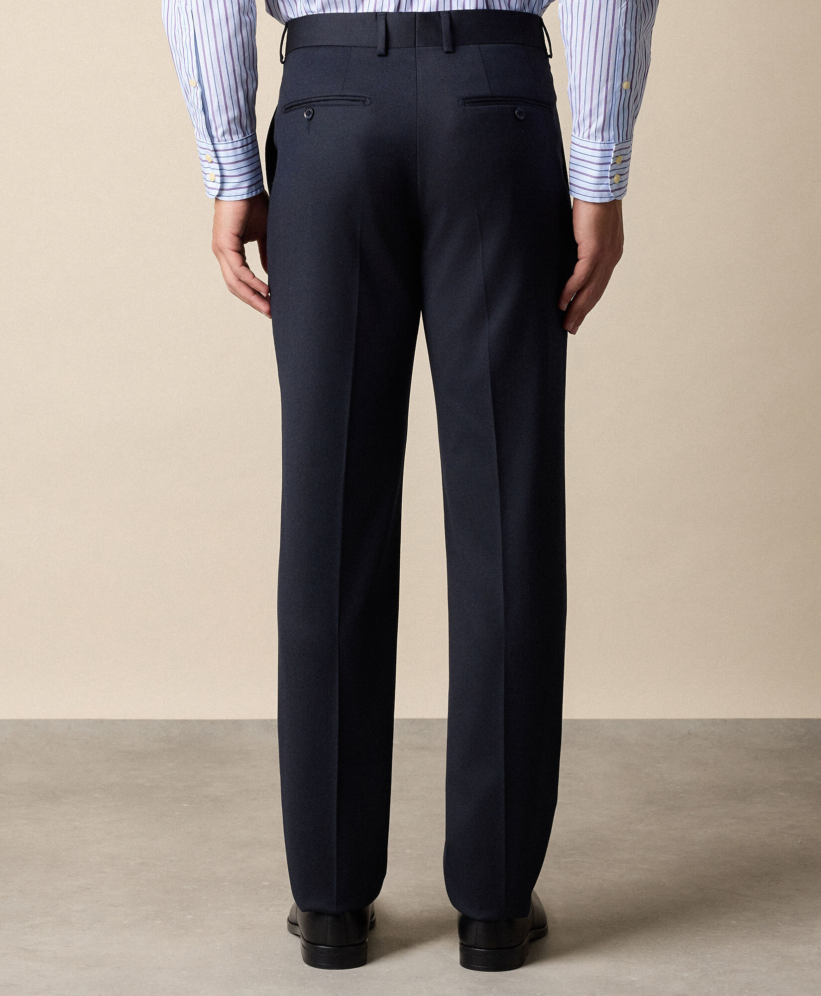 Brooks Brothers Virgin Wool Blend Trousers Navy DTROU037WVBPL005NAVYP001