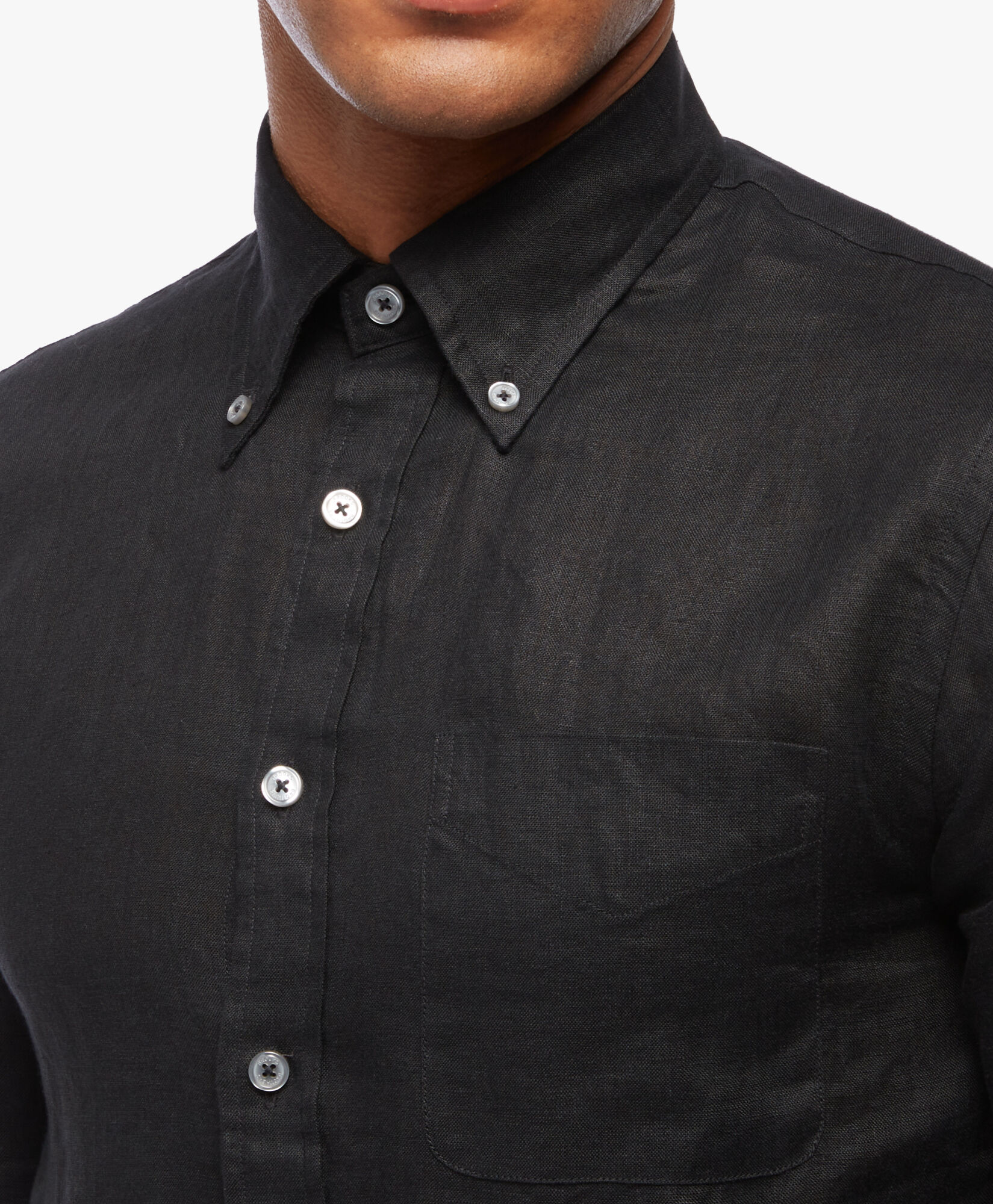Milano Slim fit Linen Sport Shirt in Black for Men Brooks Brothers UK