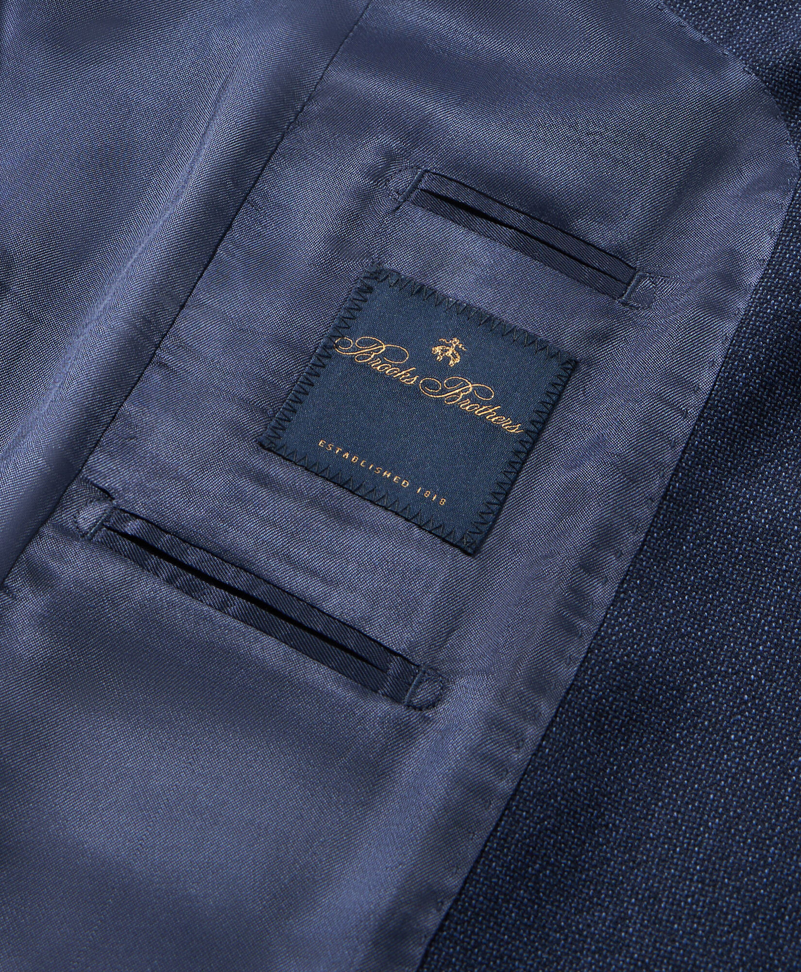 Brooks Brothers Hopsack Virgin Wool Blazer Blue JKREG100WVPWV003BLUEP001