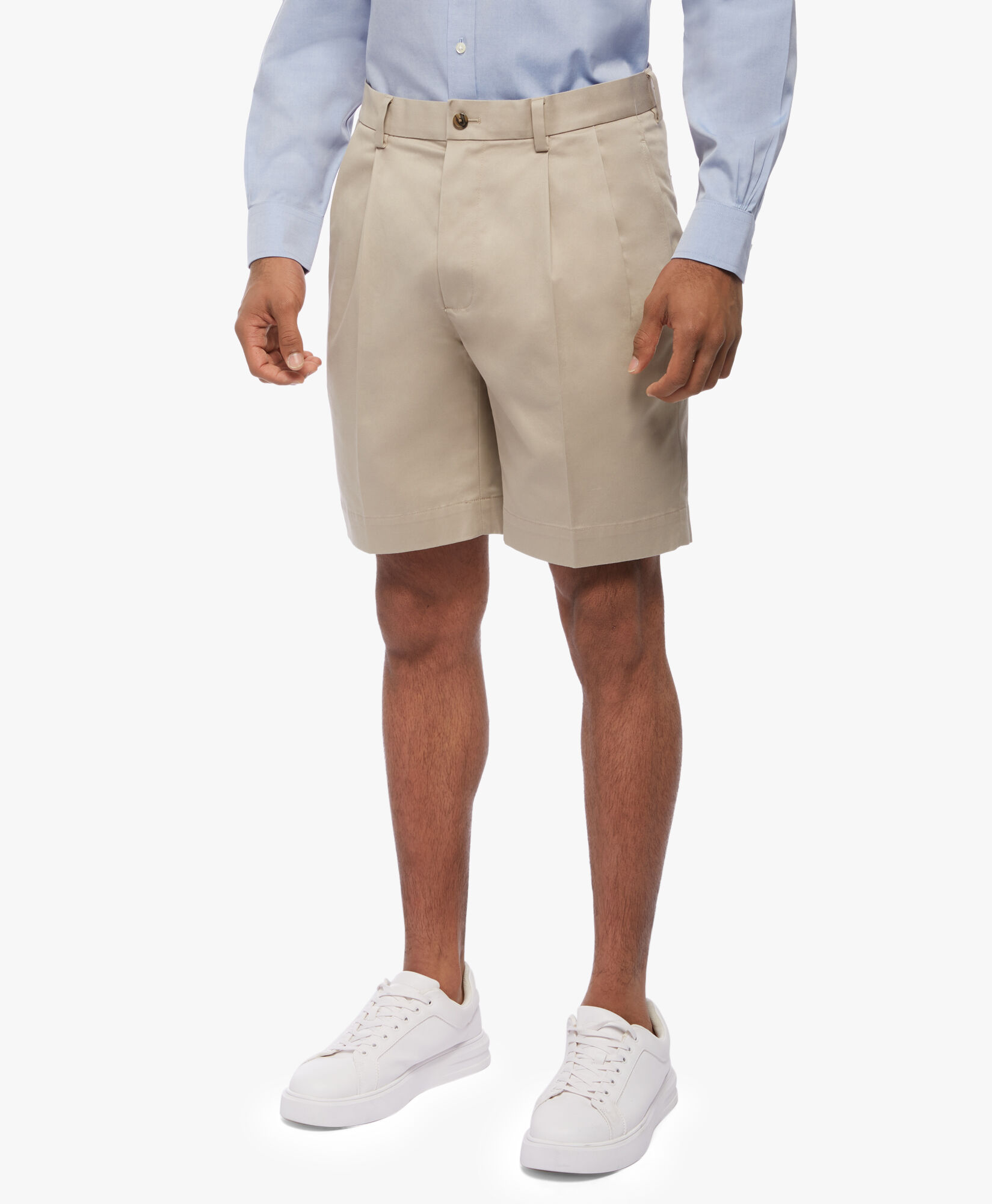 Stretch Short Pleat Front in Beige Khaki for Men Brooks Brothers UK