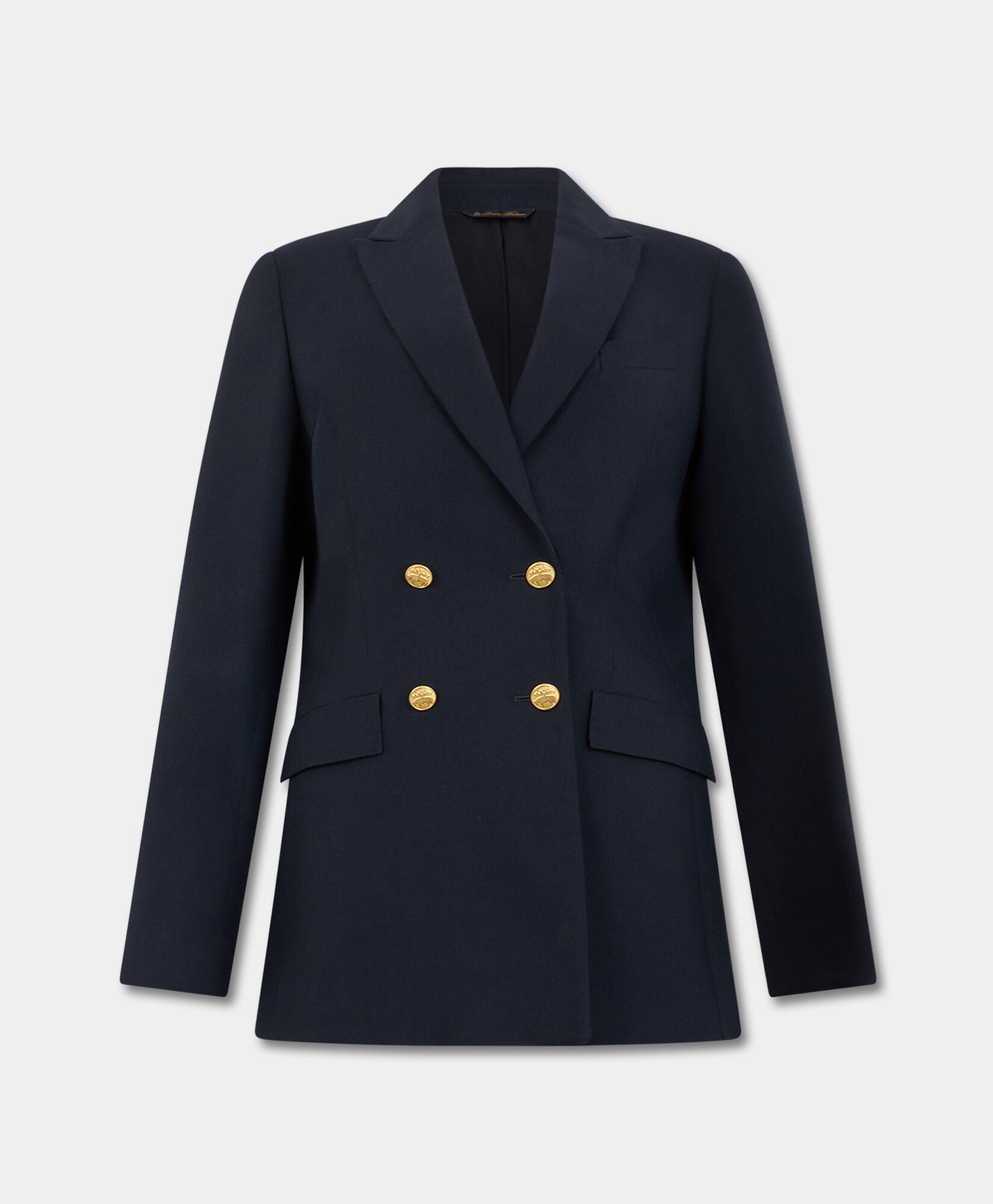 Brooks Brothers Gold Buttons Double-Breasted Virgin Wool Blazer Navy JKREG113WVPWV003NAVYP001