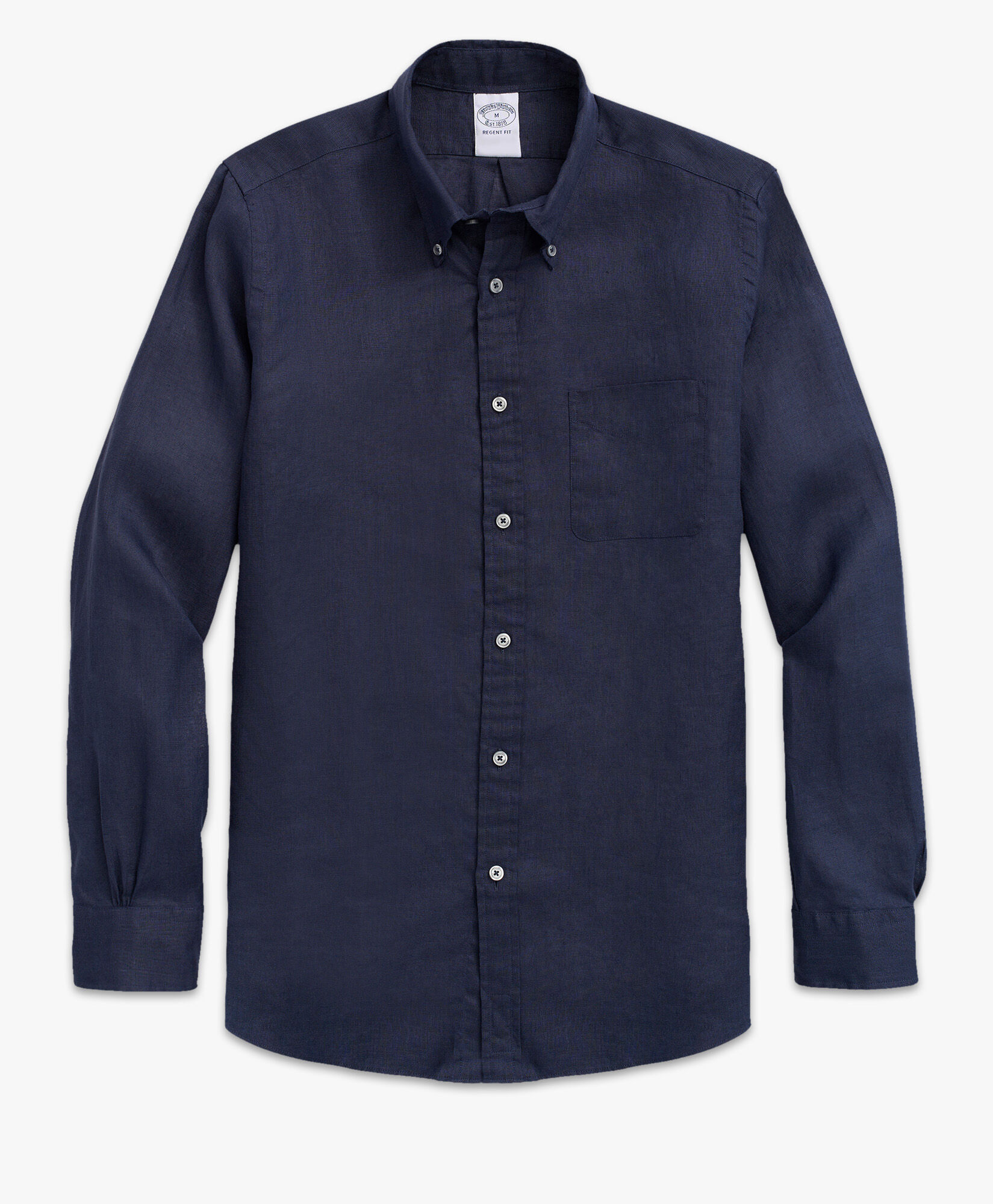 Camisa lino azul marino hombre clearance