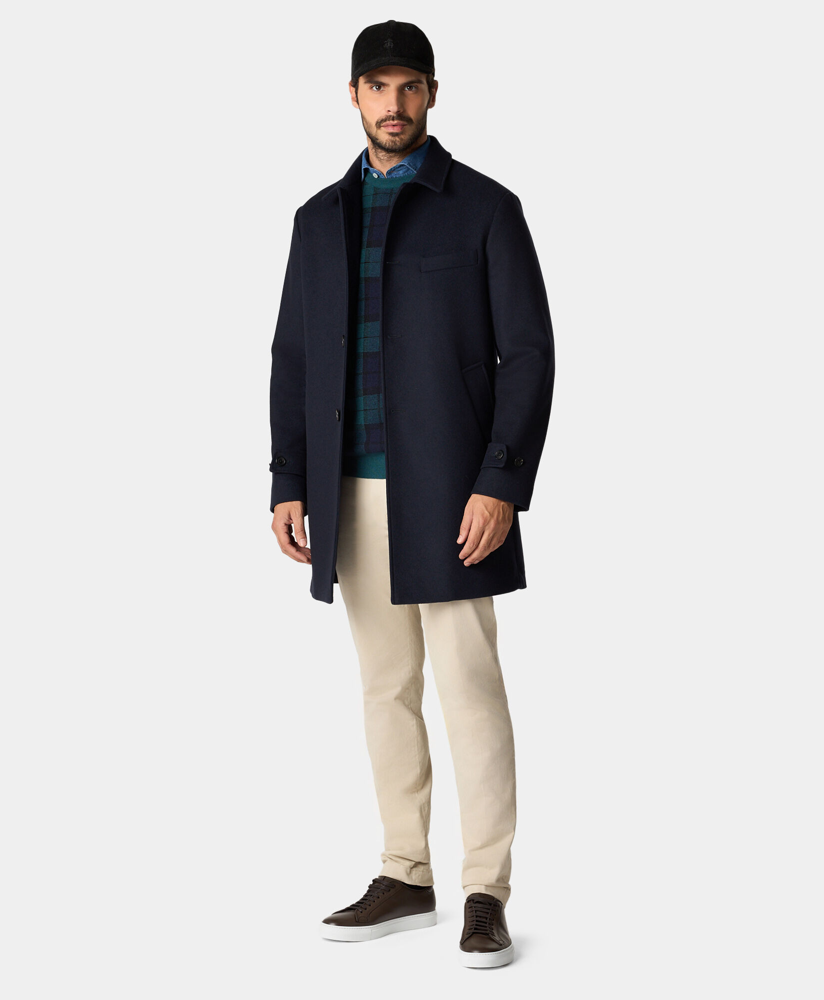 Wool Overcoat in Navy for Men Brooks Brothers UK