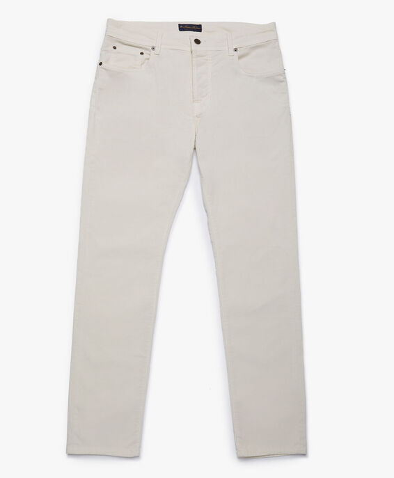Brooks Brothers Pantalon à 5 poches en velours côtelé Blanc CPFPK004COBSP003OWHTP001