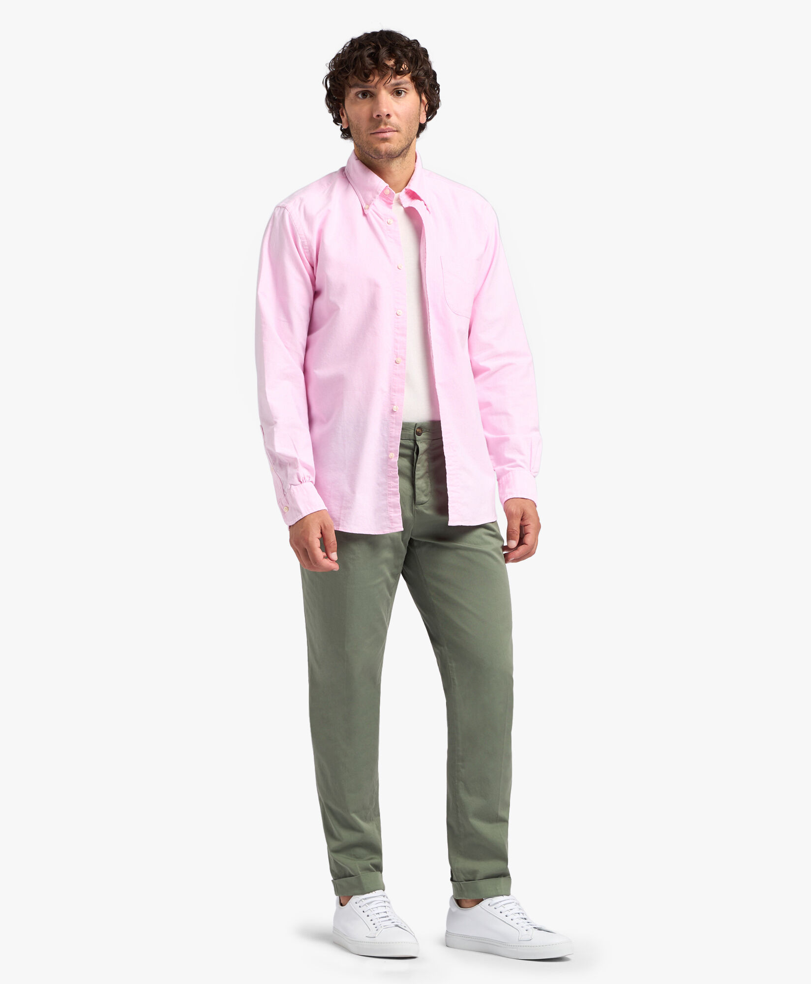 Pink Regular Fit Oxford Cloth Friday Sport Shirt with Polo Button Down Collar in Pink for Men Brooks Brothers UK