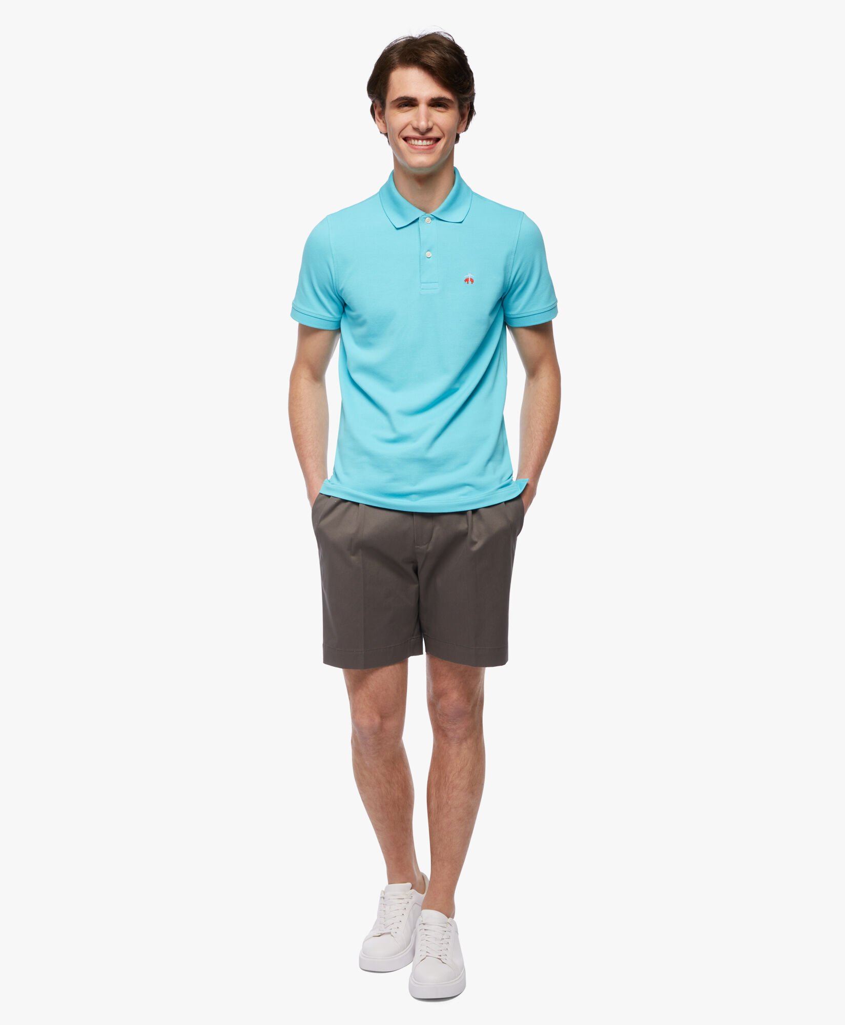 Golden Fleece Slim Fit Stretch Supima Polo Shirt in Turquoise Aqua for Men Brooks Brothers EU