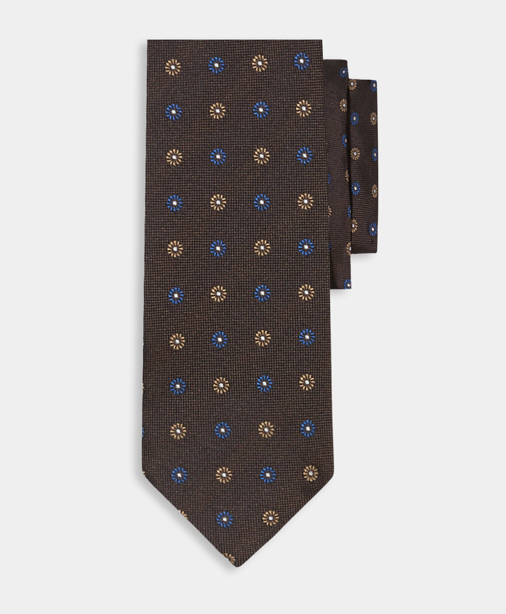 Brooks Brothers Micro Flower Silk Tie Brown ACNEK144SEPSE001BRWNF001