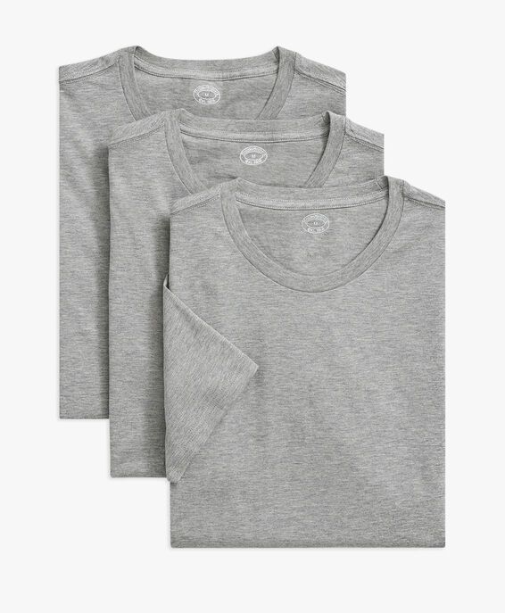Brooks Brothers T-shirt grigie screziate in cotone Supima girocollo (confezione da 3) Grigio 1000092351US100191871