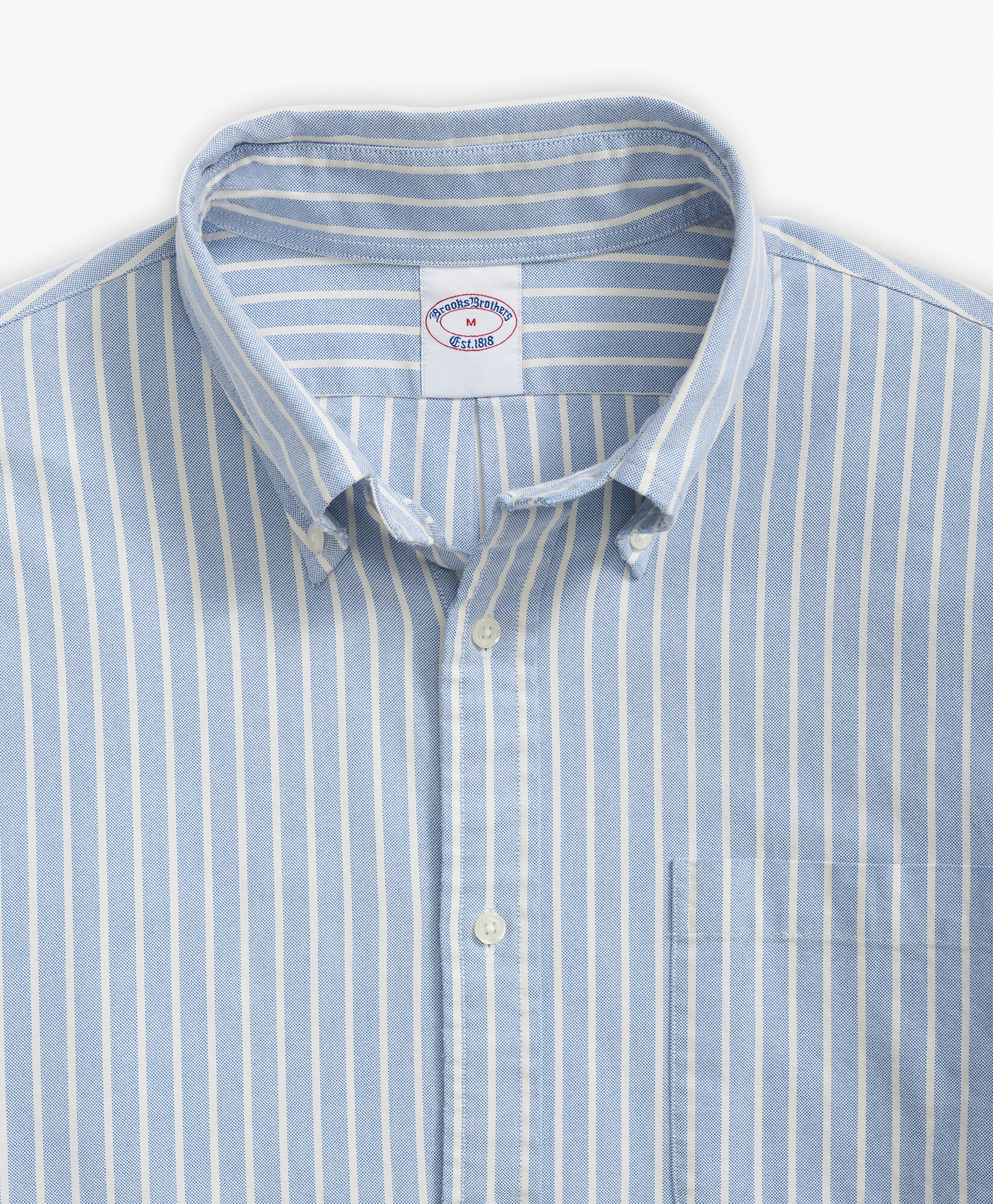 Striped Regular Fit Oxford Cloth Friday Sport Shirt with Polo Button Down Collar in Blue for Men Brooks Brothers EU
