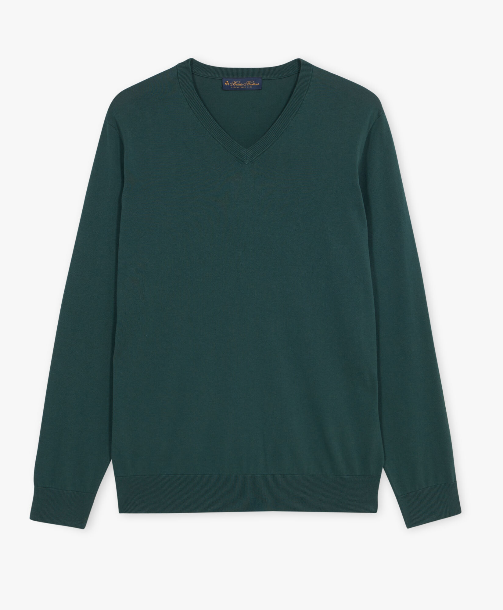 Green Cotton V Neck Sweater in Green for Men Brooks Brothers UK