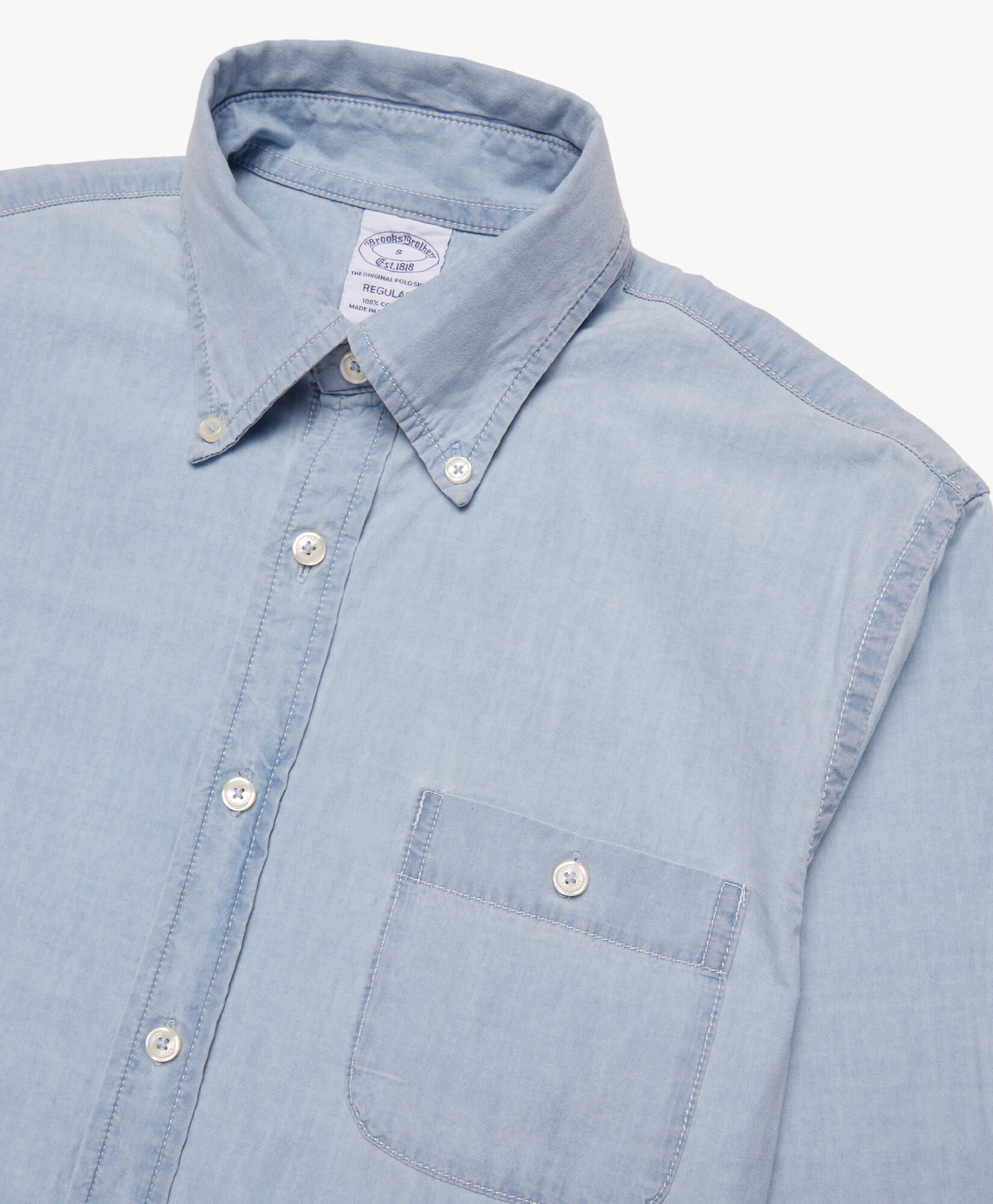 Light blue store polo button down