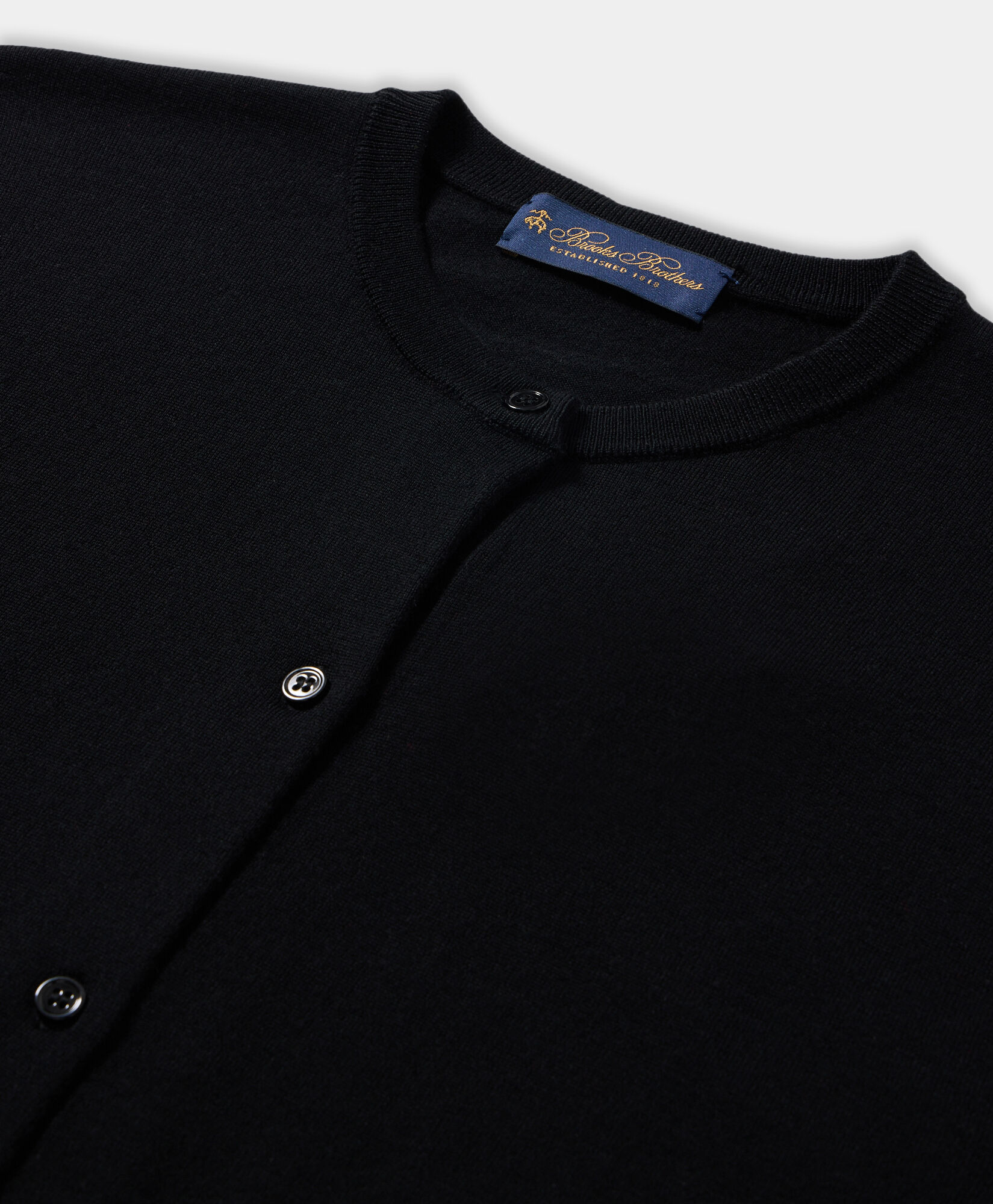 Brooks Brothers Merino Wool Cardigan Black KNCAR009WOPWO006BLAKP001