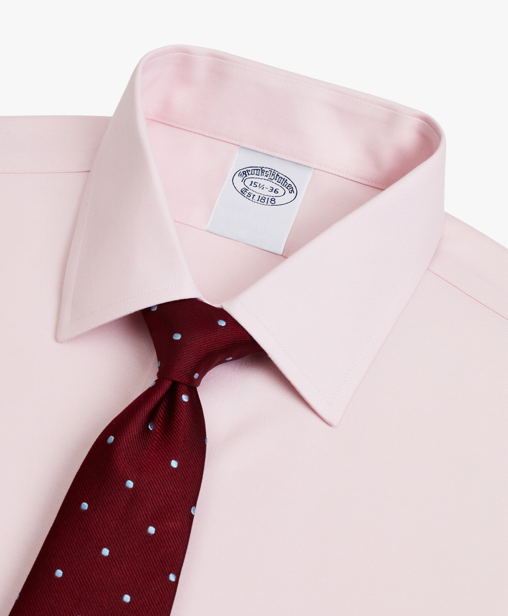 Brooks Brothers Slim Fit Non-Iron Twill Shirt with Ainsley Collar Light Pink 1000095235US100199818