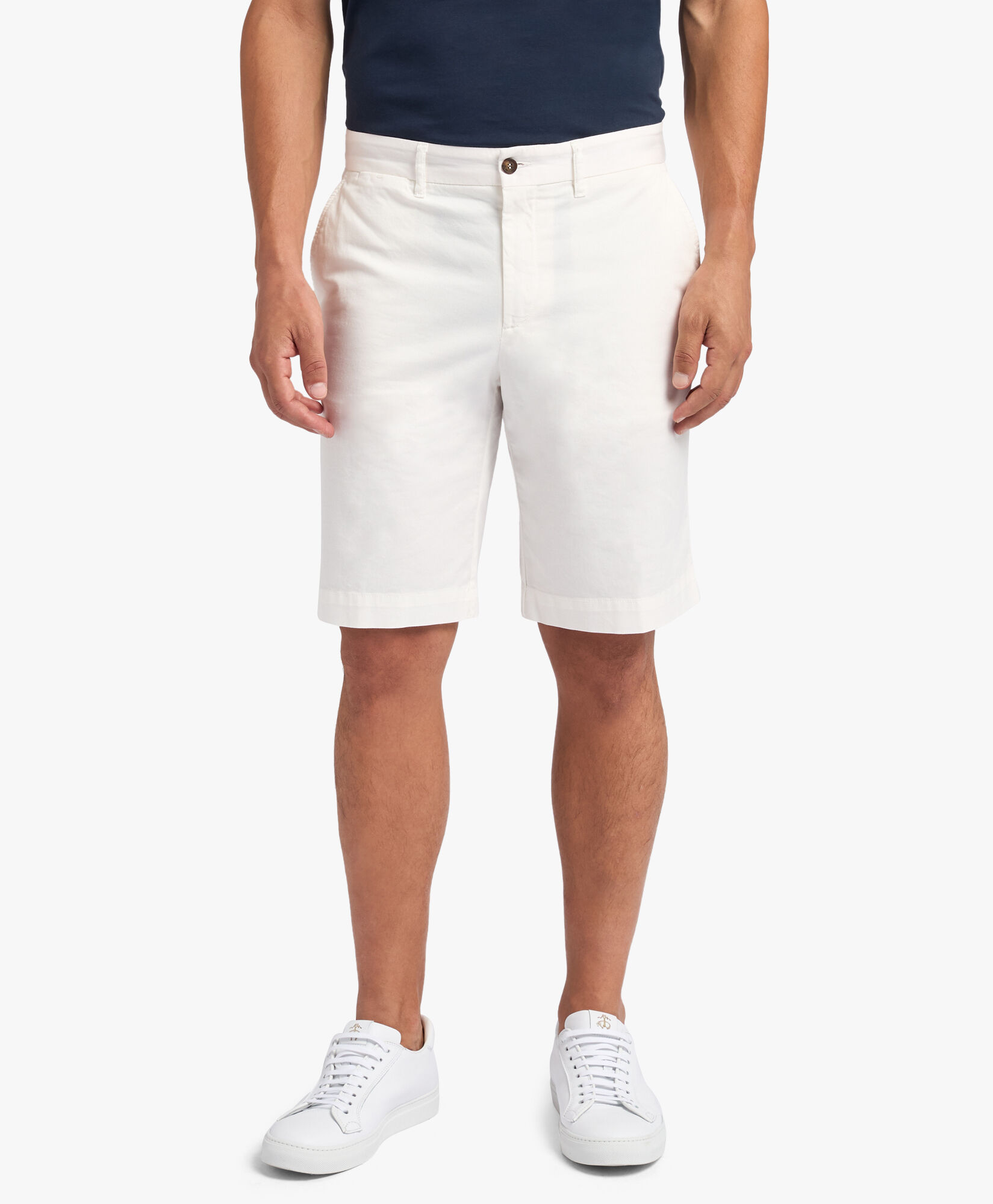 Brooks Brothers Stretch Cotton Gabardine Bermuda Shorts White CPBER007COBSP002WHITP001