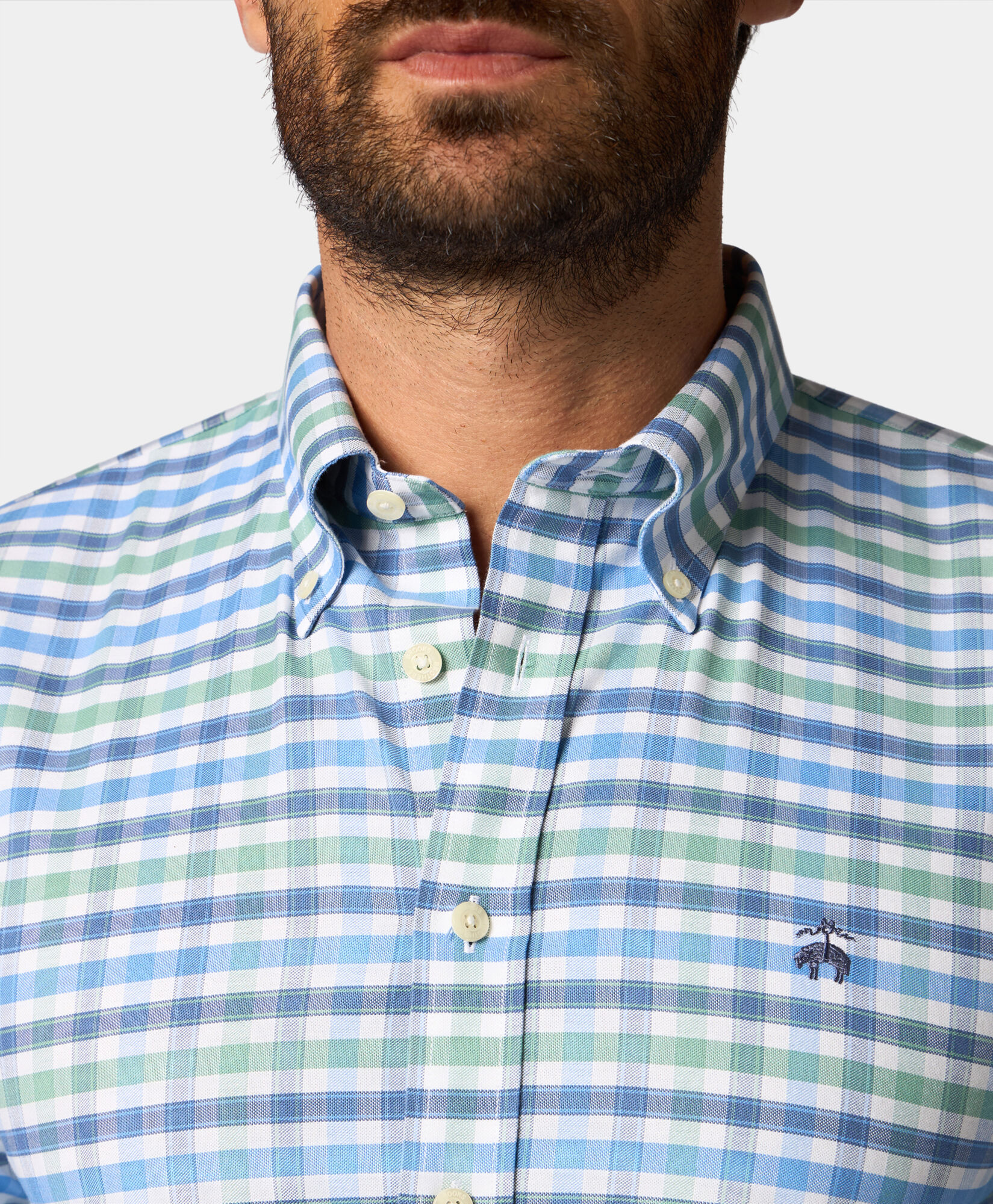 Brooks Brothers Slim Fit Golden Fleece Oxford Checkered Button Down Shirt Green 1000104115US100220339