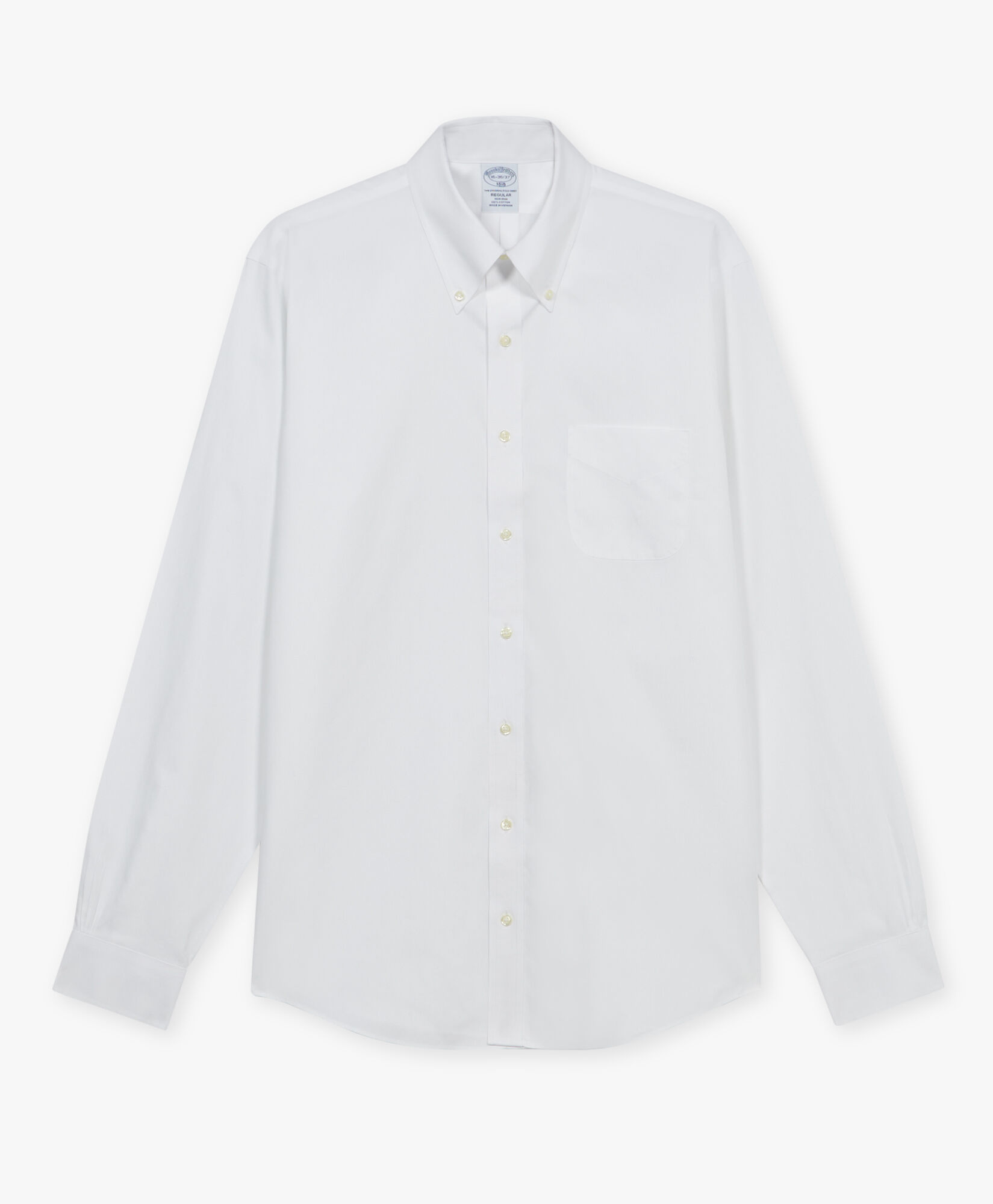 Brooks Brothers Camisa classique Regular Fit sans repassage avec col Polo boutonné White 1000095237US100199832