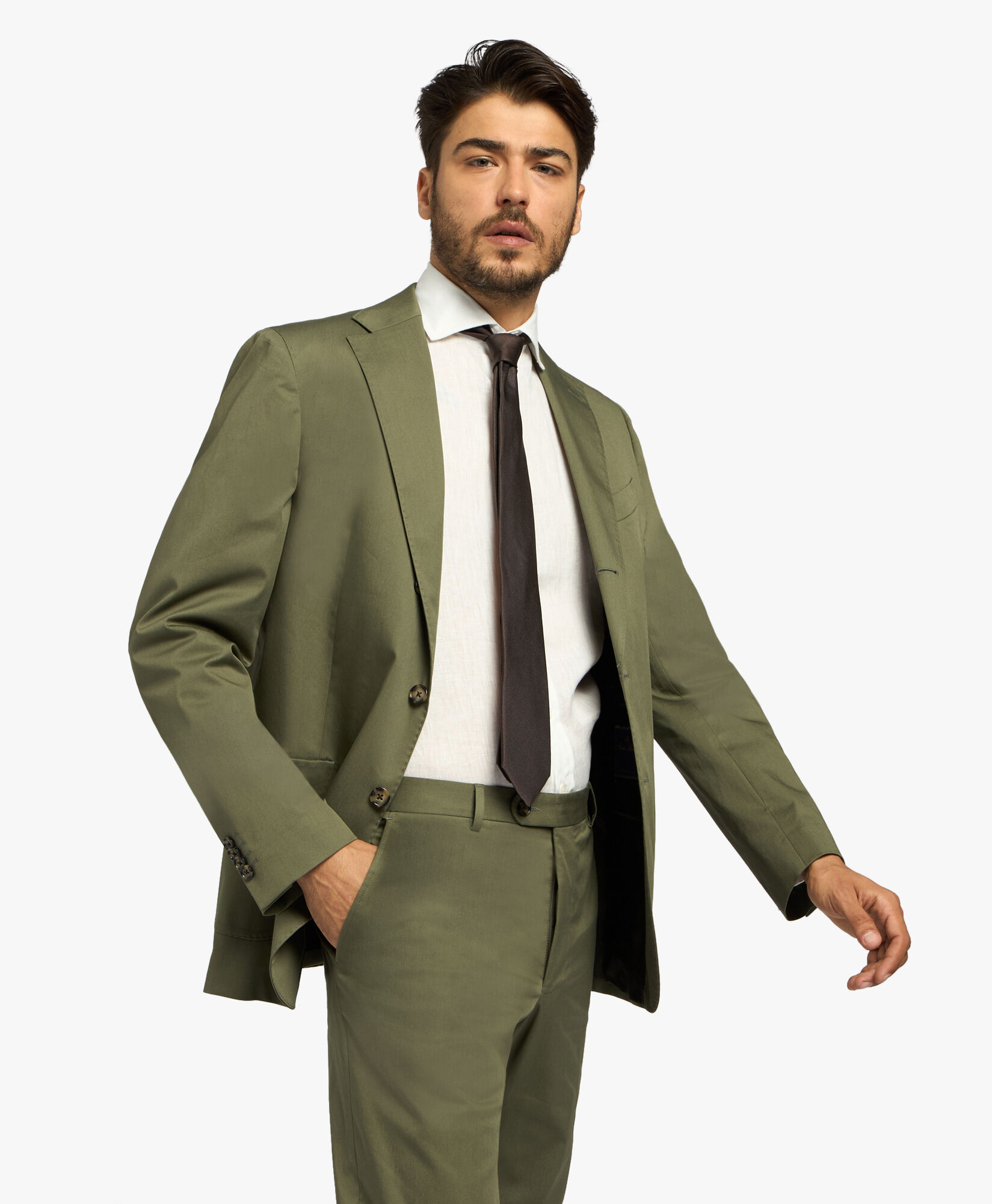 Military Stretch Cotton Suit in Military for Men Brooks Brothers UK