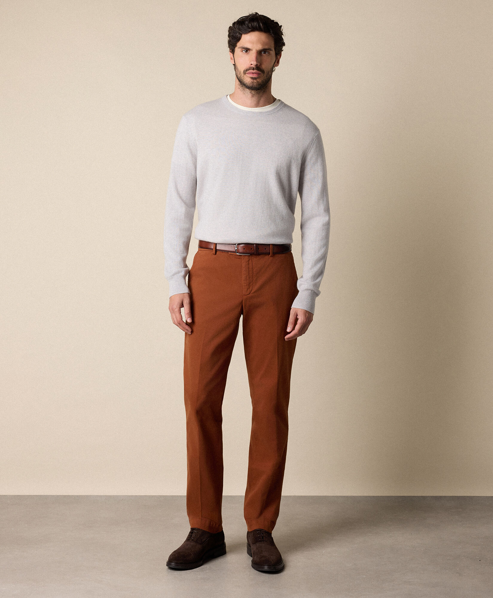 Brooks Brothers Pull Col Rond en Cachemire Glace KNCRN050WSPWS001ICEPL001