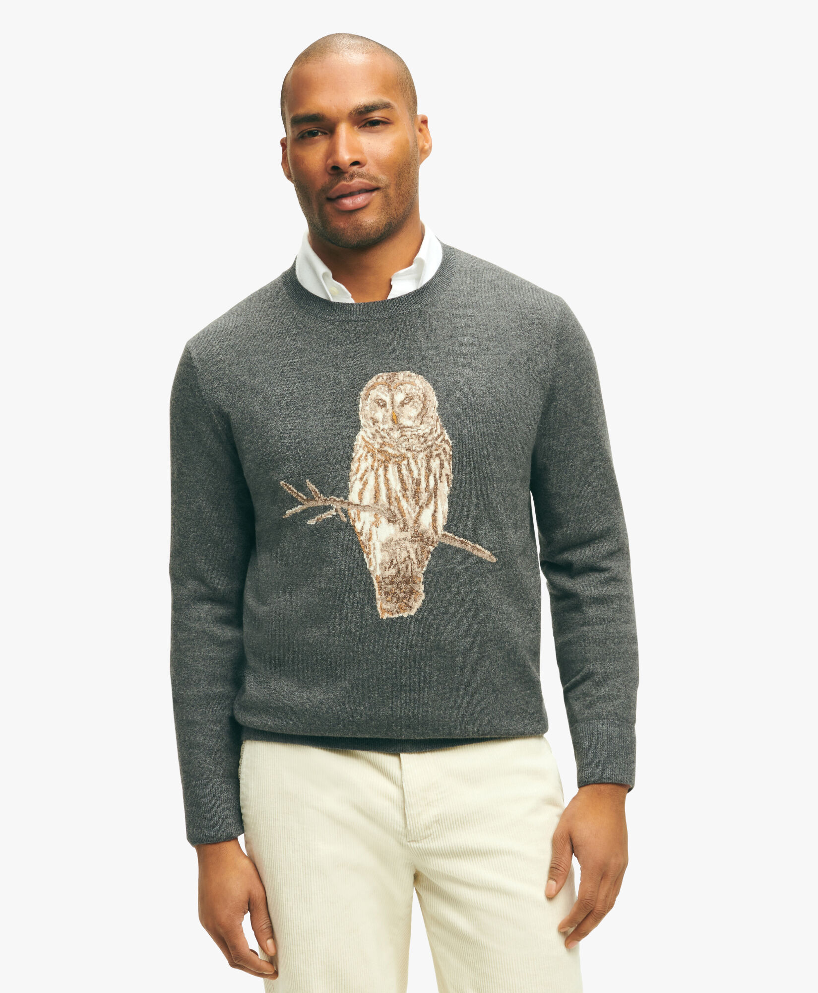 Brown Wool Cashmere Blend Sweater in Brown for Men Brooks Brothers UK