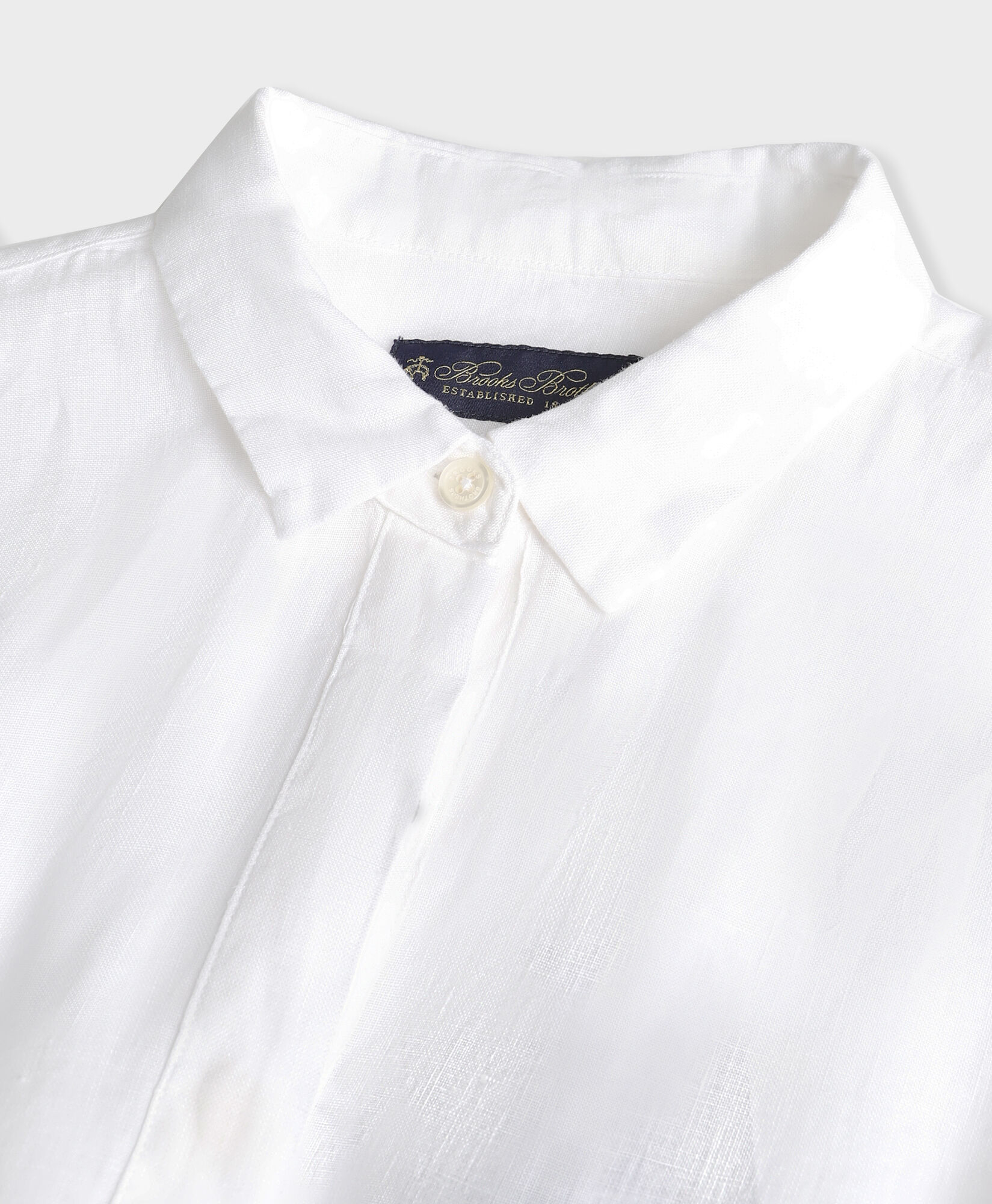 Brooks Brothers Linen Belted Shirt Dress White CSHDR003LIPLI001WHITP001
