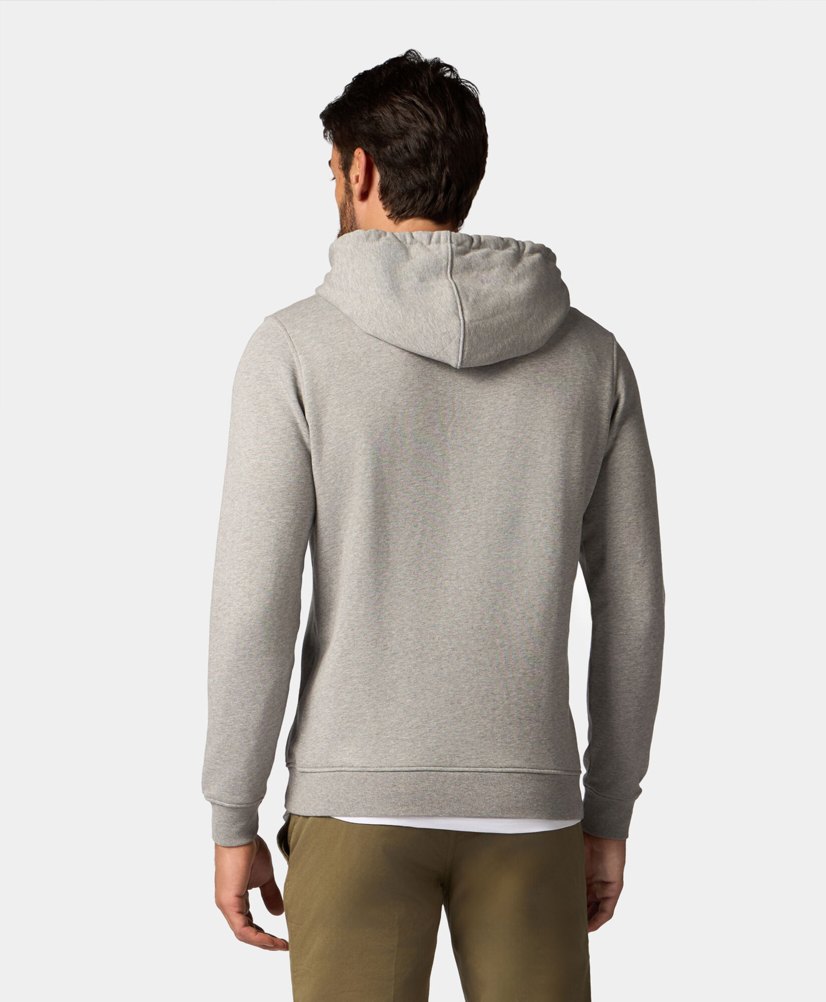 Brooks Brothers Terry Logo-Embroidered Hoodie Light Grey SWHOD001COPCO001LTGRP001