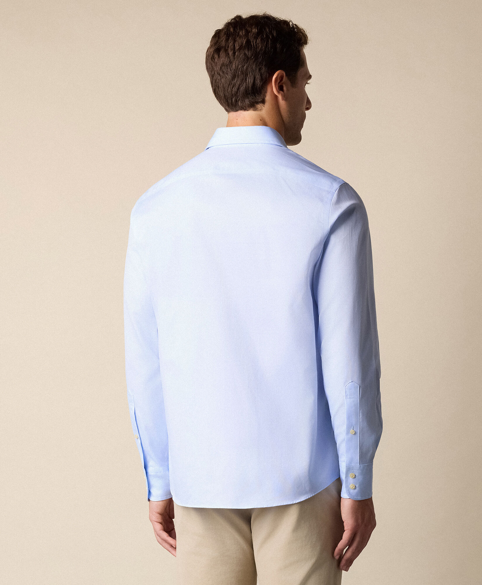 Brooks Brothers Chemise Thomas Mason Coupe Classique avec Col Anglais Spread Bleu Clair 1000104862US100223402