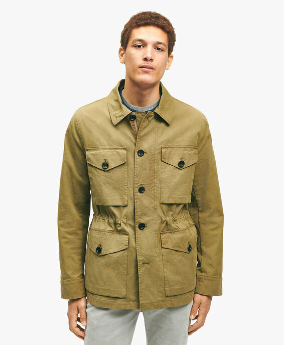 Brooks Brothers Giacca Field in cotone verde medio Verde medio 1000092691US100192639