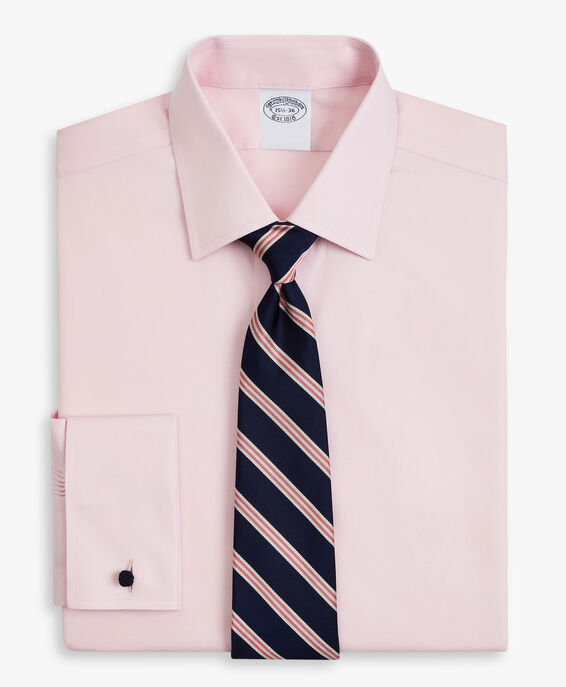 Brooks Brothers Light Pink Regular Fit Non-Iron Stretch Supima Cotton Pinpoint Oxford Cloth Dress Shirt with Ainsley Collar Pastel Pink 1000096430US100201322