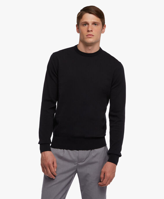 Brooks Brothers Black Cotton Sweater Black KNCRN008COPCO002BLAKP001