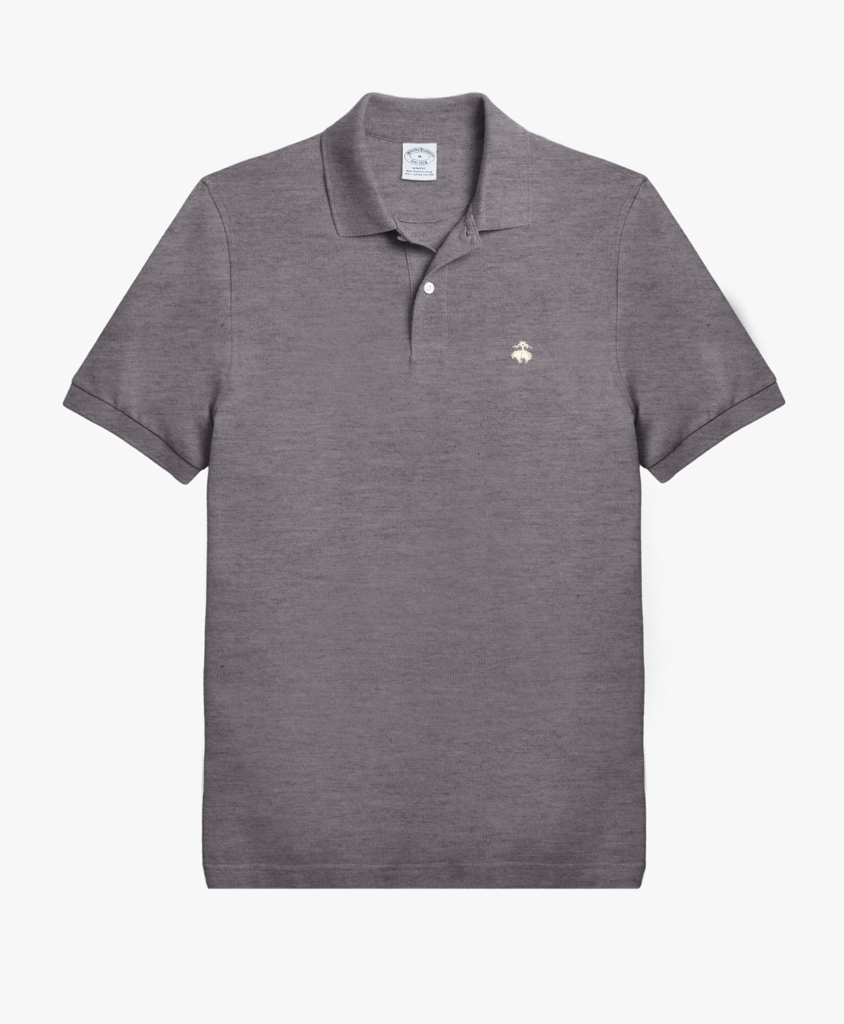 Charcoal Slim Fit Golden Fleece Stretch Supima Polo Shirt in Charcoal for Men Brooks Brothers EU