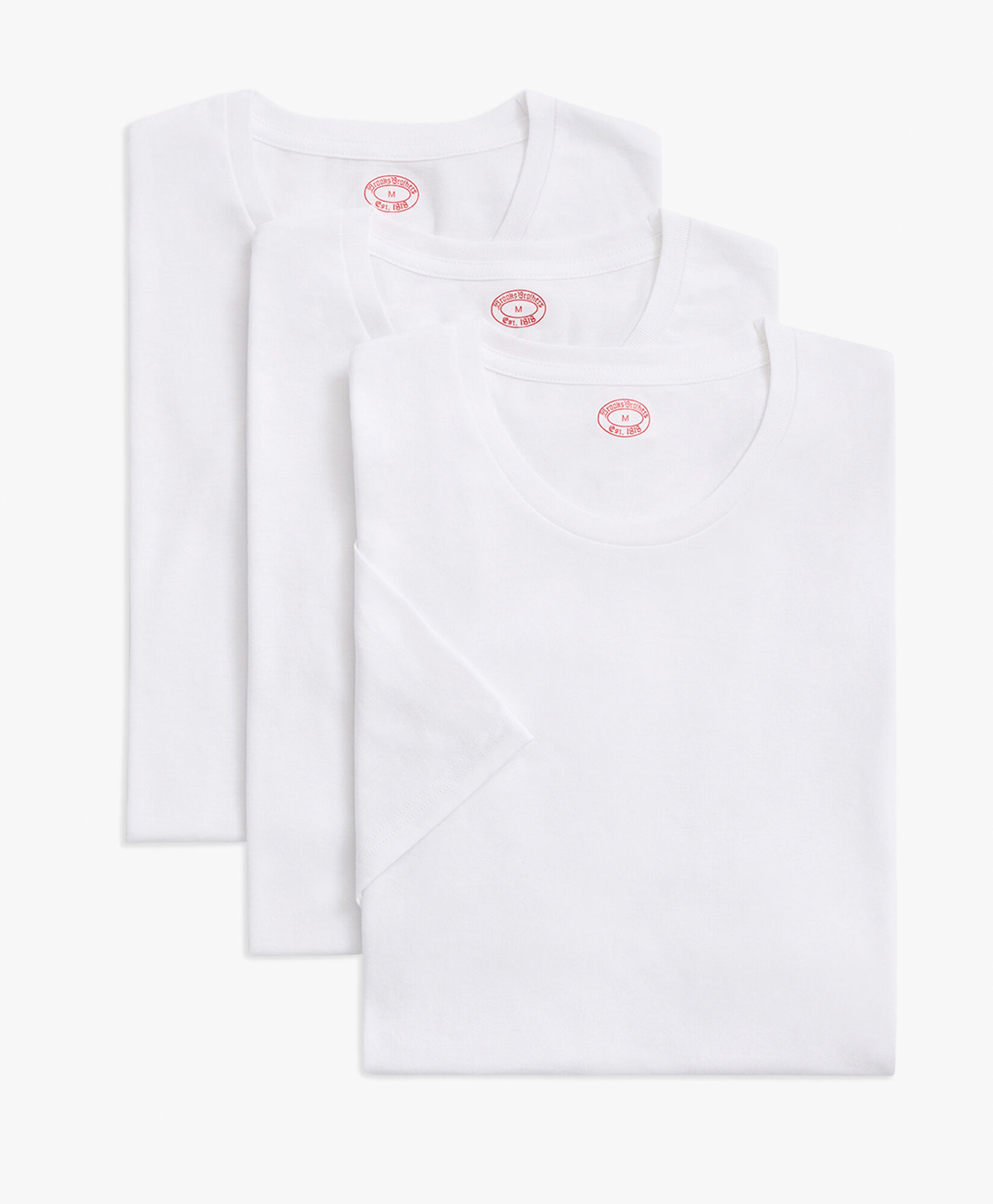 Brooks Brothers Supima Cotton Crewneck 3 Pack T-Shirts White 1000092351US100191870