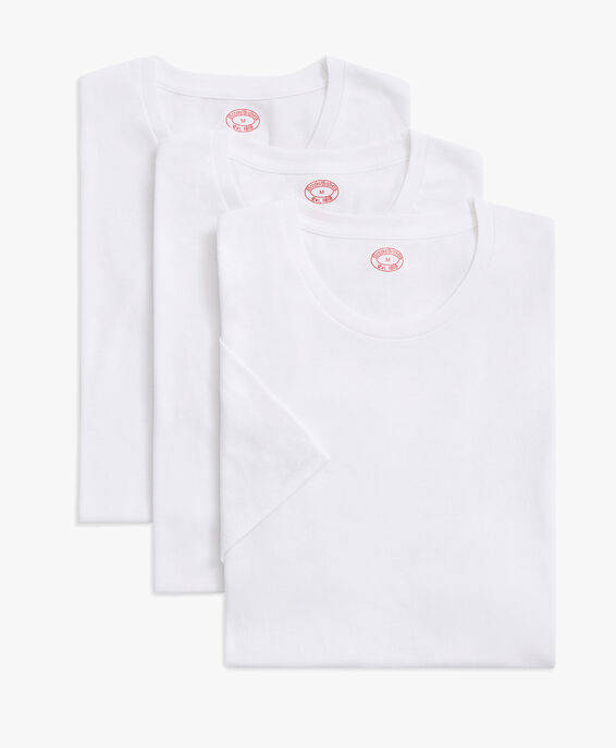 Brooks Brothers T-shirt girocollo bianche in cotone Supima girocollo (confezione da 3) Bianco 1000092351US100191870