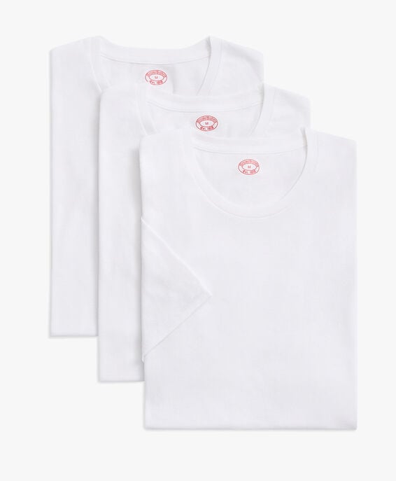 Brooks Brothers Pack de 3 camisetas blancas de algodón Supima con cuello redondo Blanco 1000092351US100191870