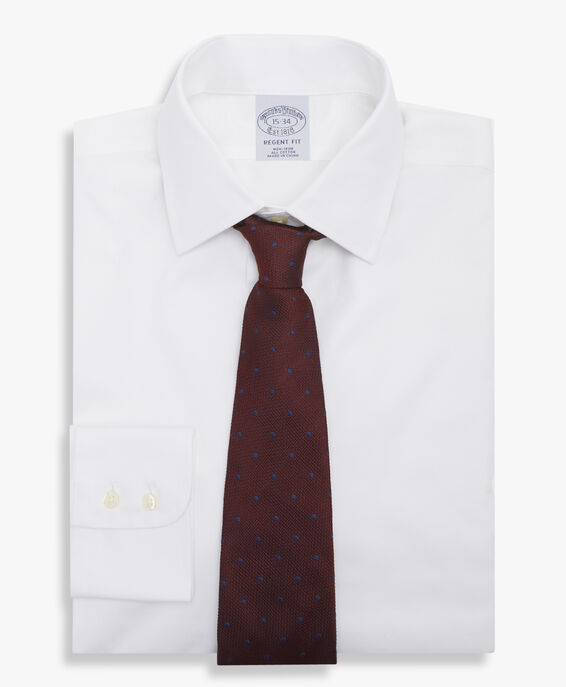 Brooks Brothers Camisa blanca regular fit non-iron de algodón elástico con cuello ainsley Blanco 1000077013US100158006
