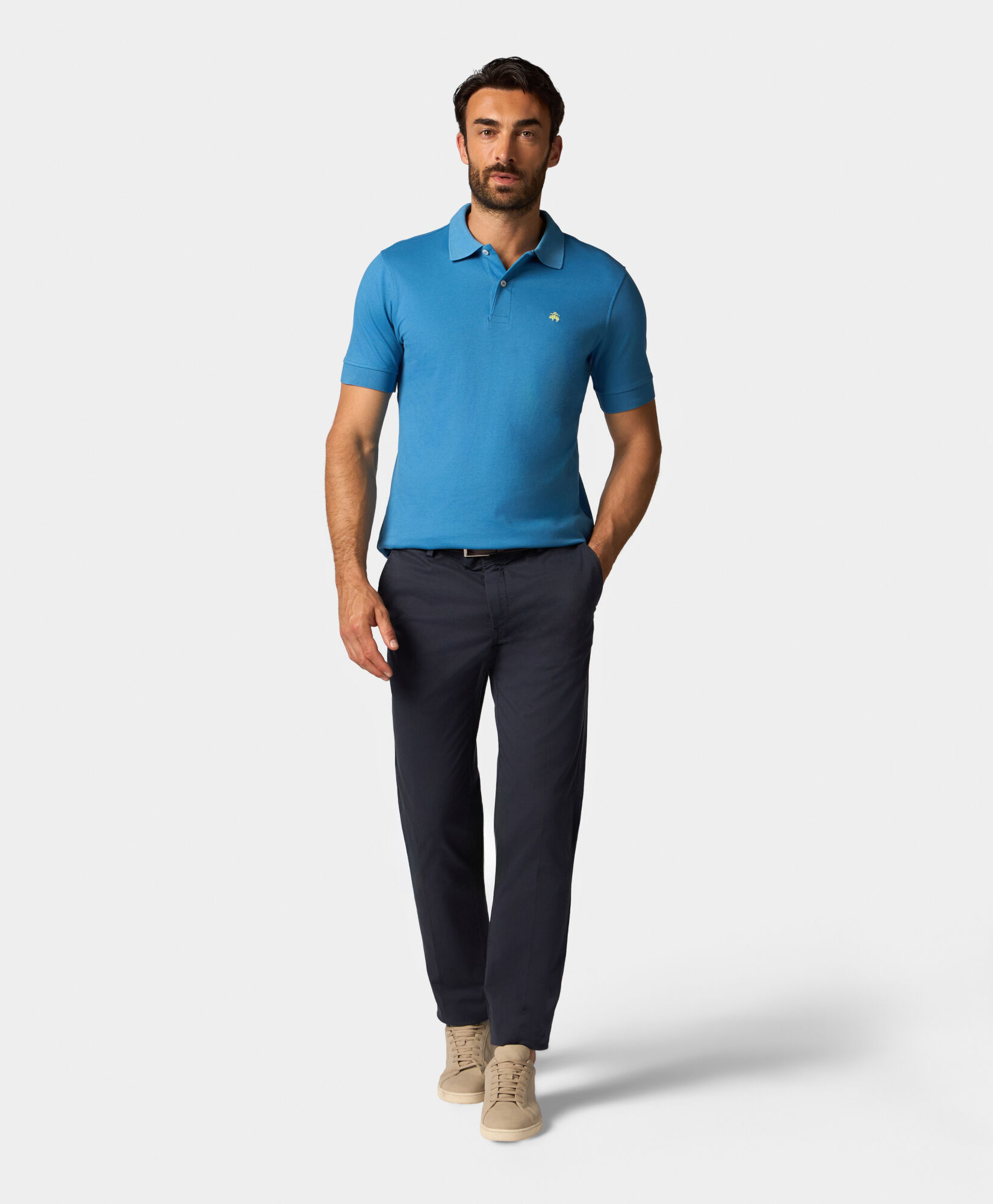 Brooks Brothers Cotton Piqué Polo Blue POJER010COPCO001BLUEP001