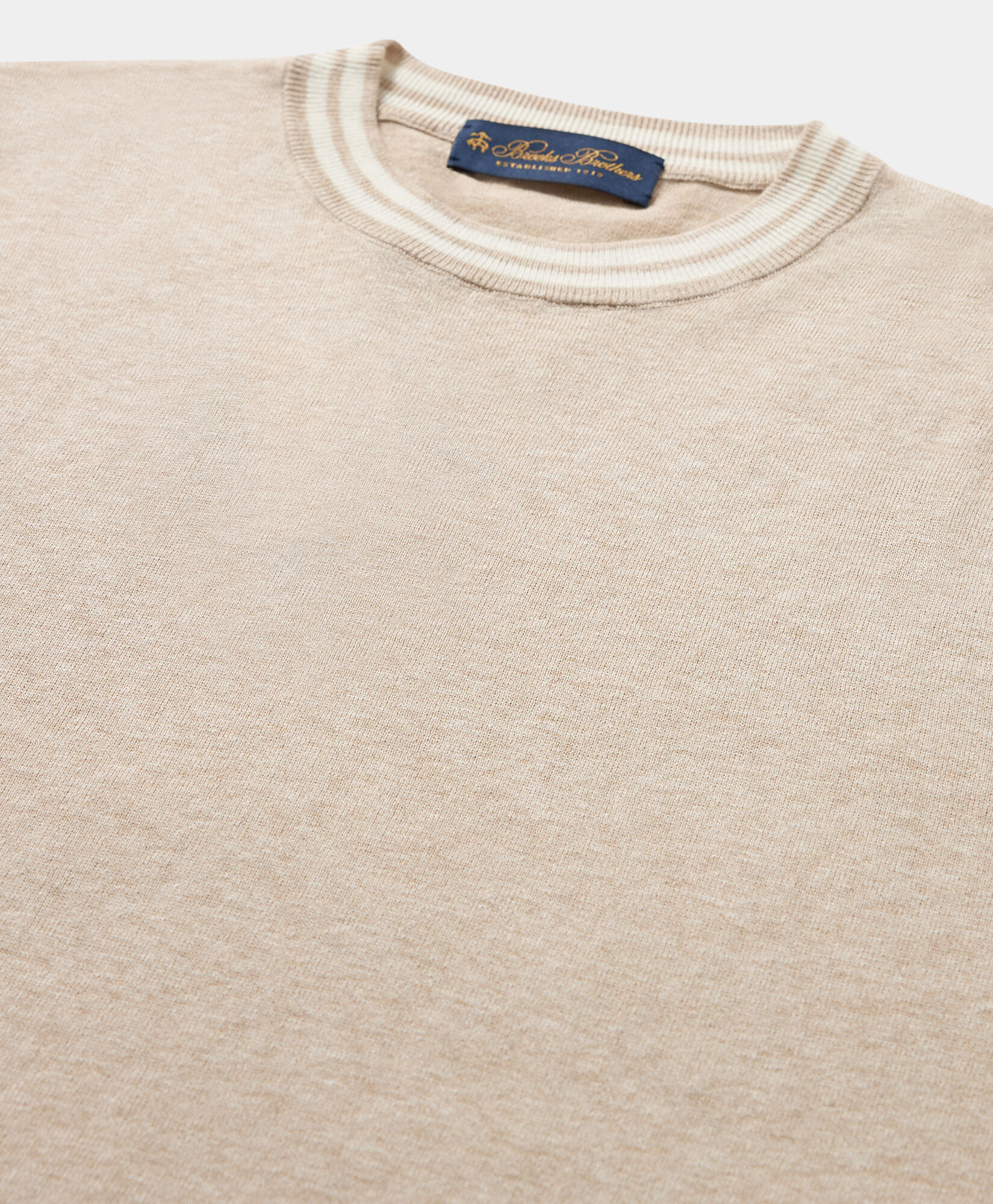 Brooks Brothers Organic Cotton-Linen T-shirt Sand KNCRN049COBLI004SANDP001