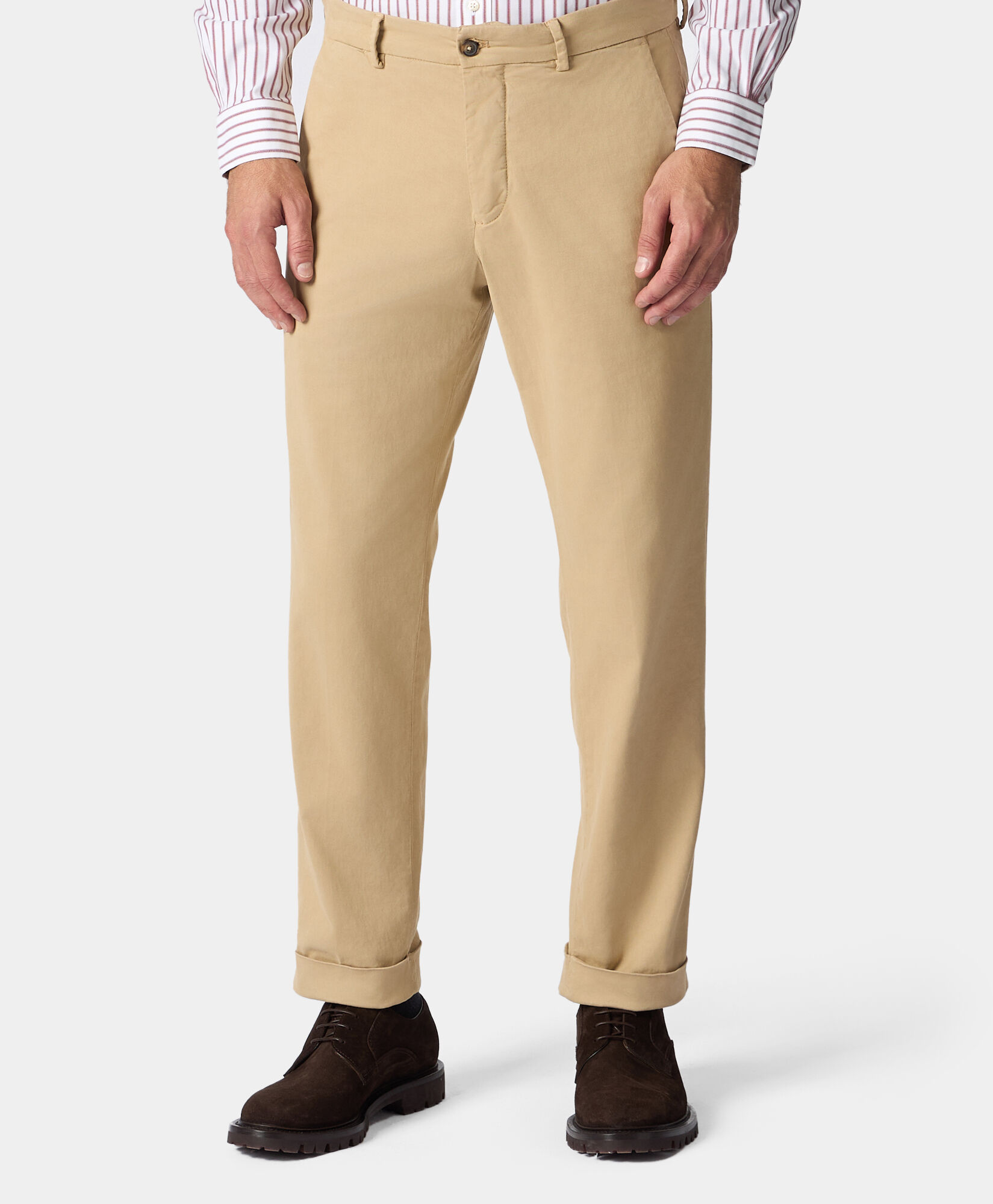 Brooks Brothers Relaxed Fit Cotton Chinos Beige CPCHI043COBSP002BEIGP001