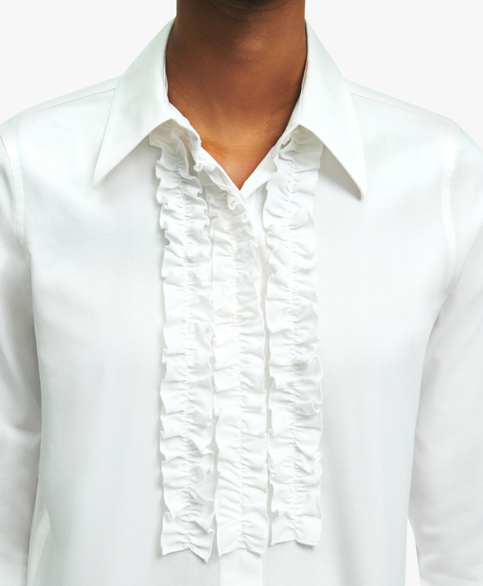 Camicia da smoking bianca non iron in cotone elasticizzato in