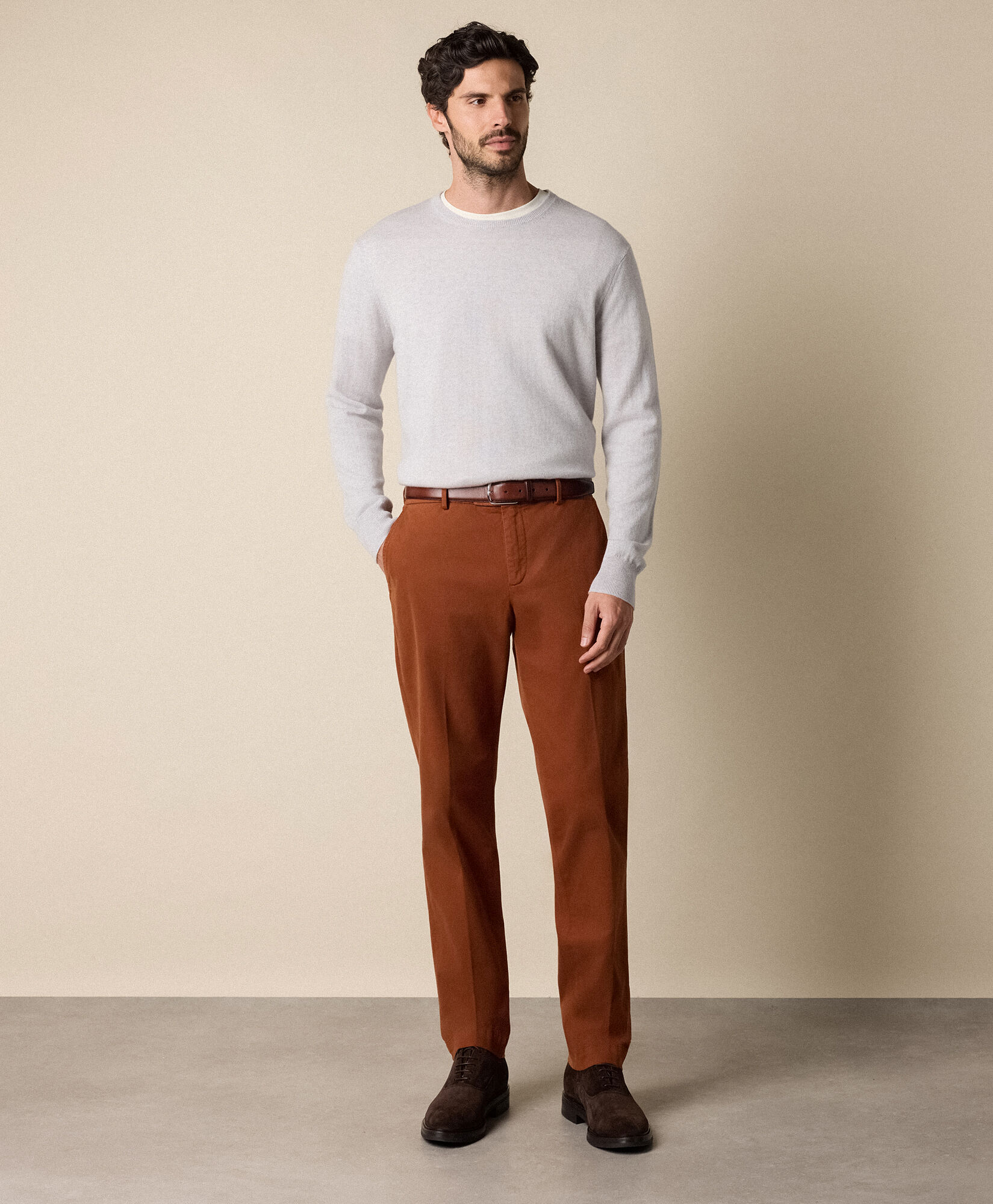 Brooks Brothers Regular Fit Microtwill Stretch Cotton Chino Rust CPCHI062COBSP002RUSTP001