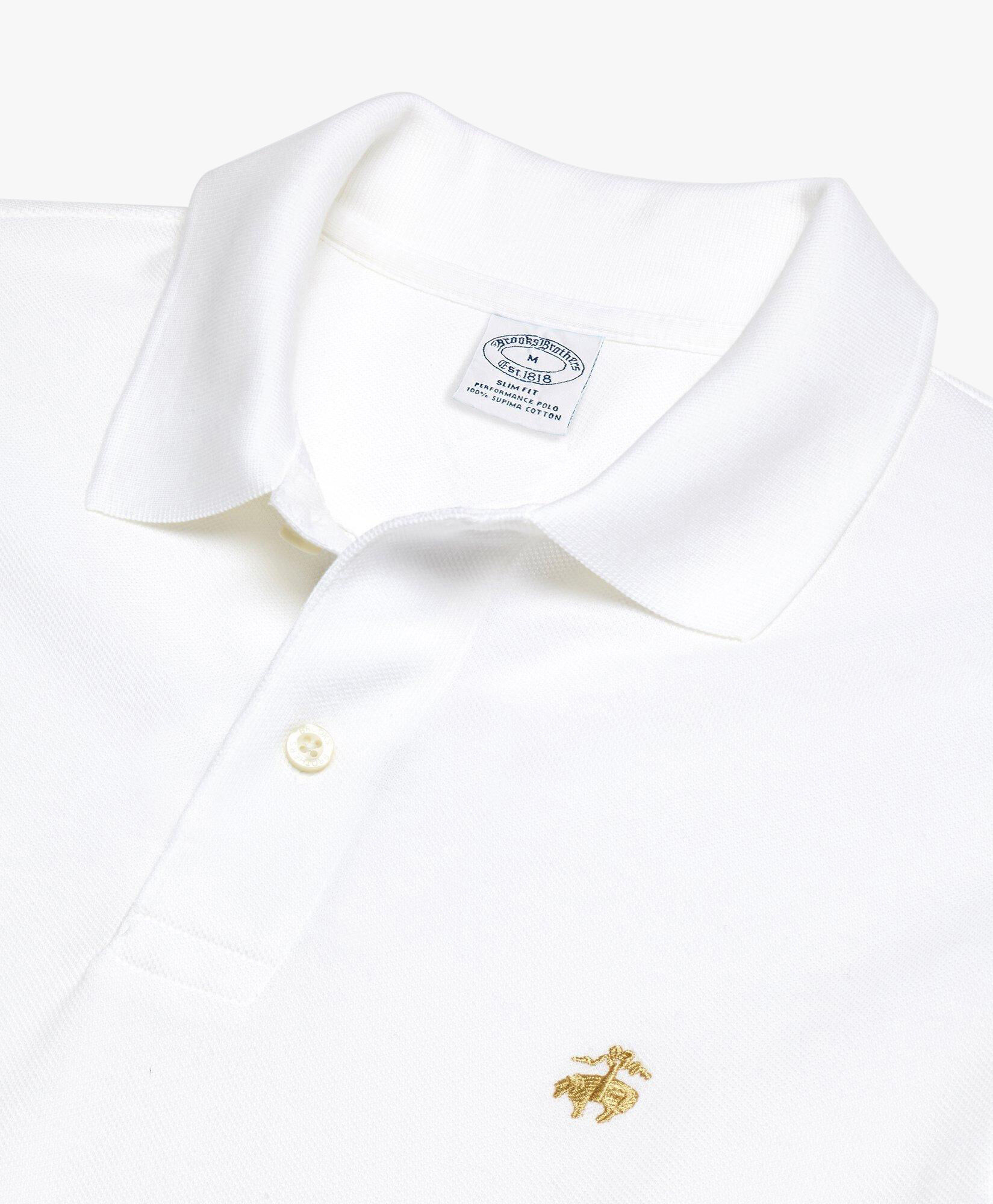 Slim fit Short Sleeves Supima Cotton Polo Shirt in White for Men Brooks Brothers UK