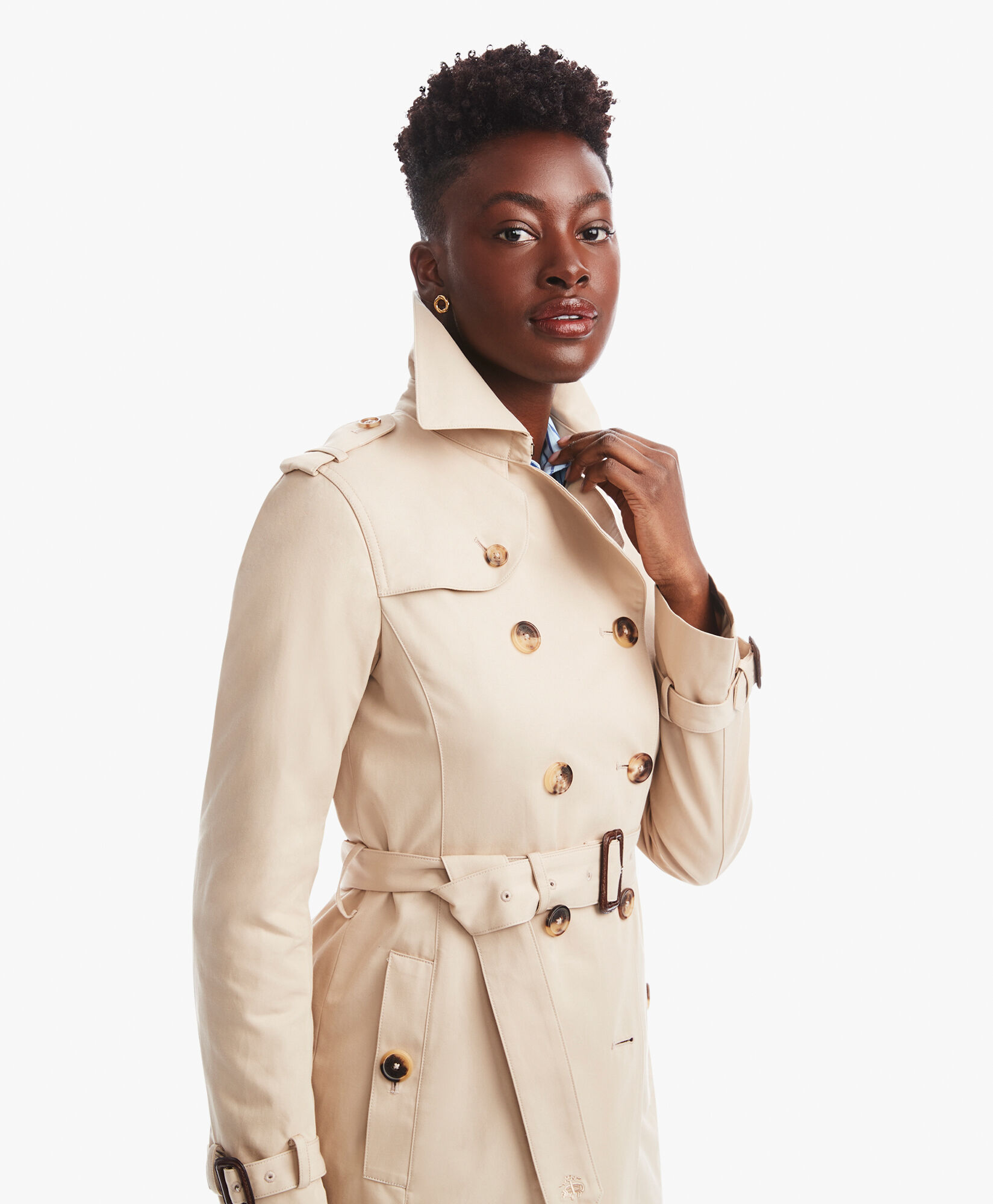 Trench en coton d perlant en Beige Kaki Brooks Brothers EU