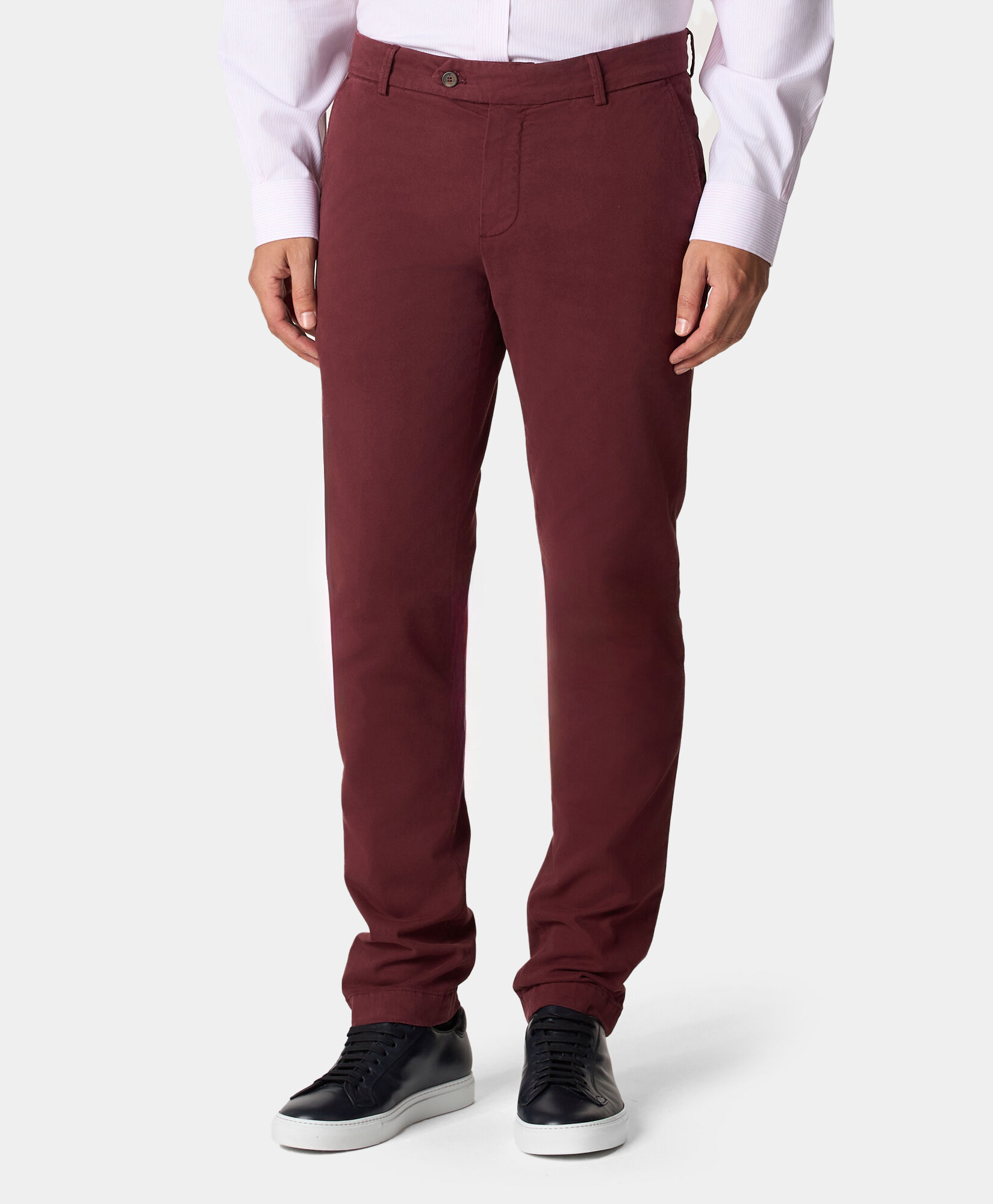 Brooks Brothers Slim Fit Cotton Chinos Burgundy CPCHI014COBSP002BORDP001