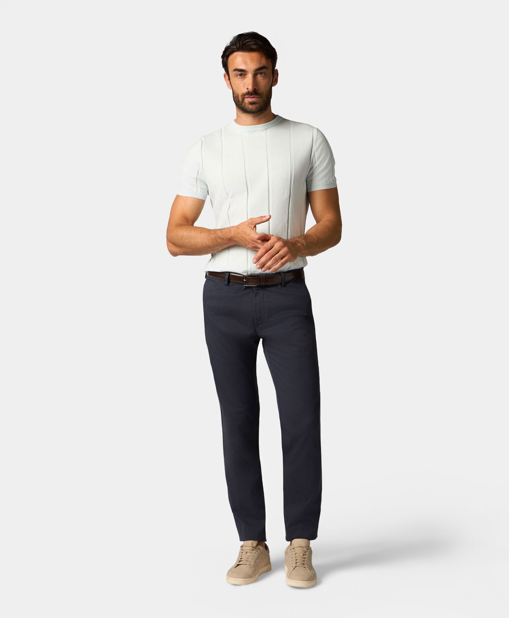 Brooks Brothers Chino en Gabardine de Coton Stretch à Regular Fit Confort Bleu Marine CPCHI050COBSP002NAVYP001