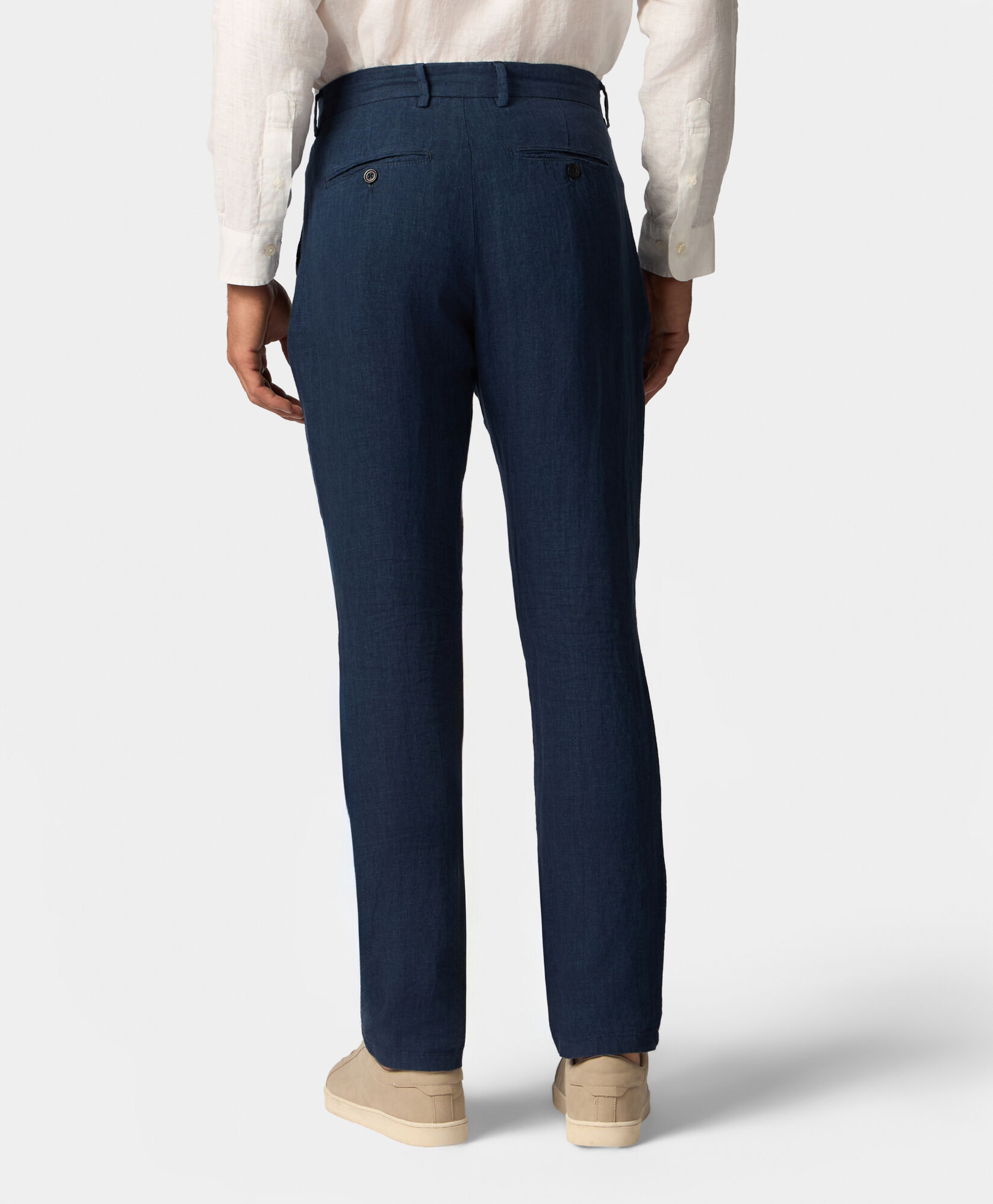 Brooks Brothers Linen Trousers Dark Navy DTROU021LIPLI001NAVYP003