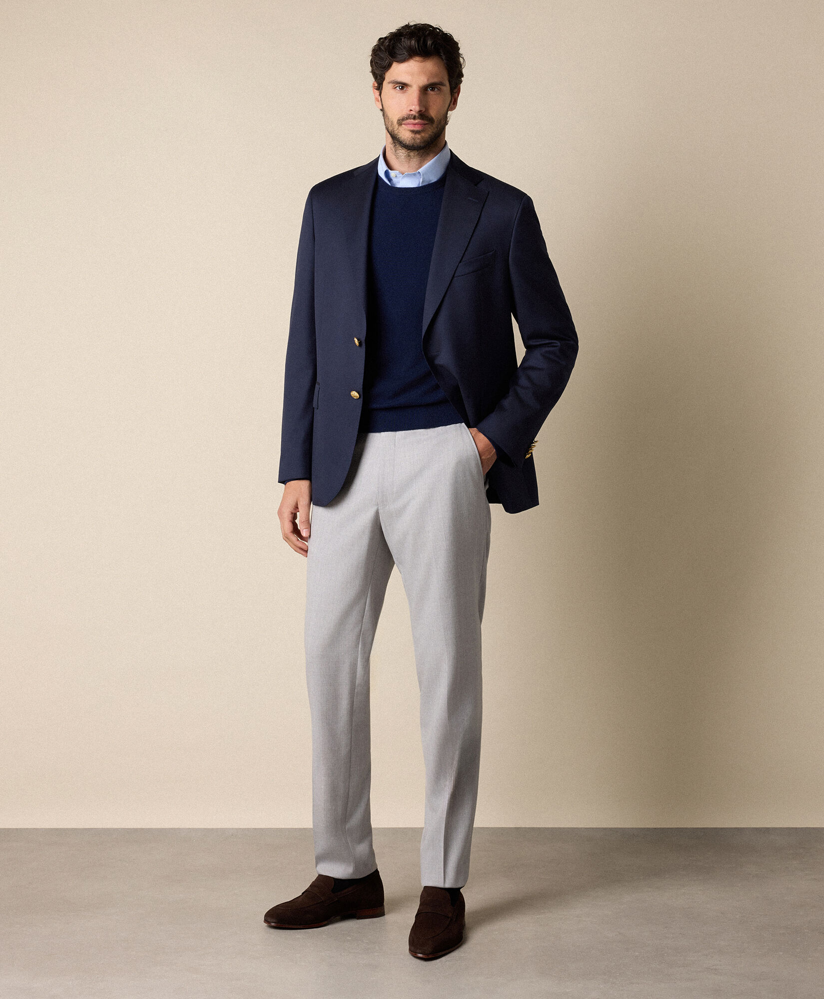 Brooks Brothers Virgin Wool Trousers Light Grey DTROU012WVPWV003LTGRP001