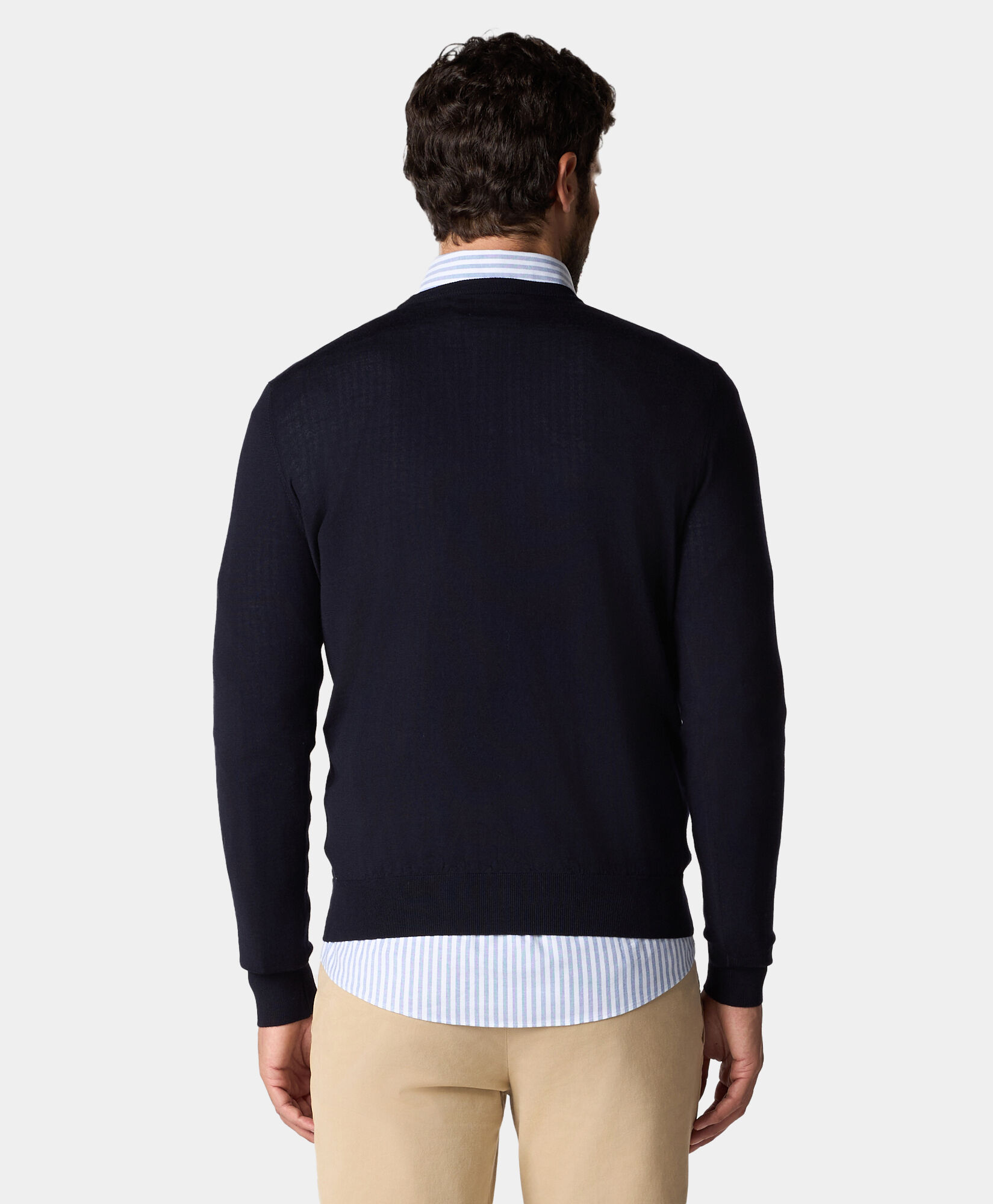 Brooks Brothers Merino Wool Crewneck Sweater Navy KNCRN035WOPWO006NAVYP001